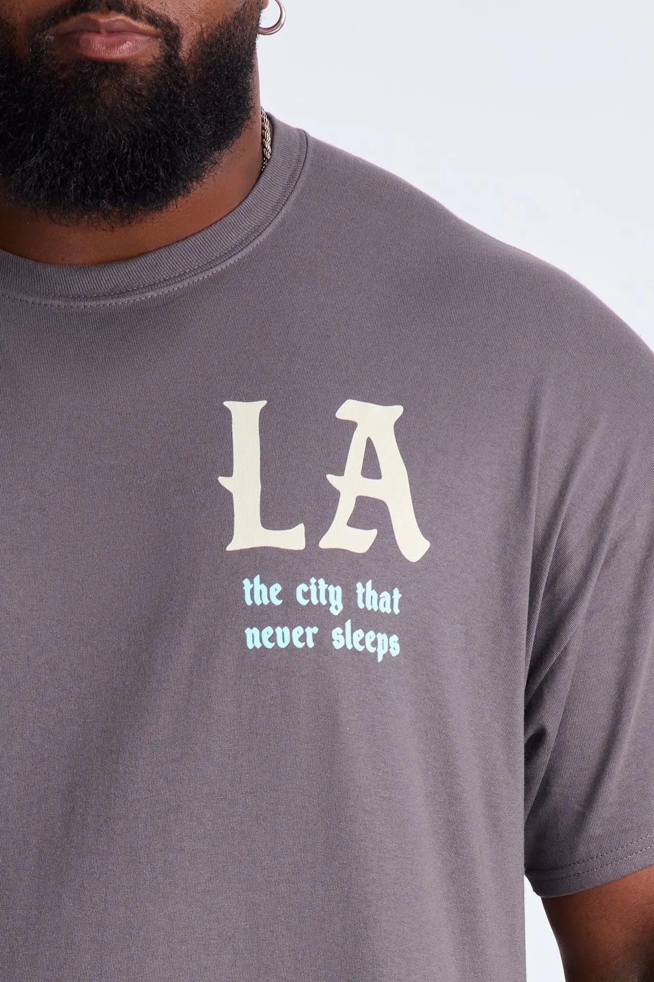 LA Never Sleeps Short Sleeve Tee - Charcoal