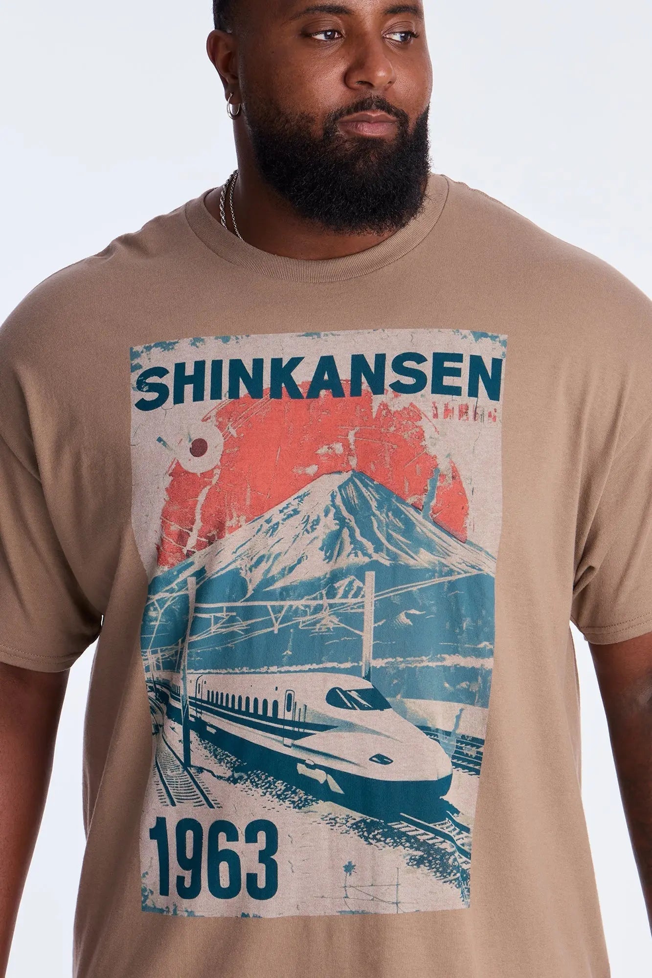 Shinkansen Bullet Train Short Sleeve Tee - Brown