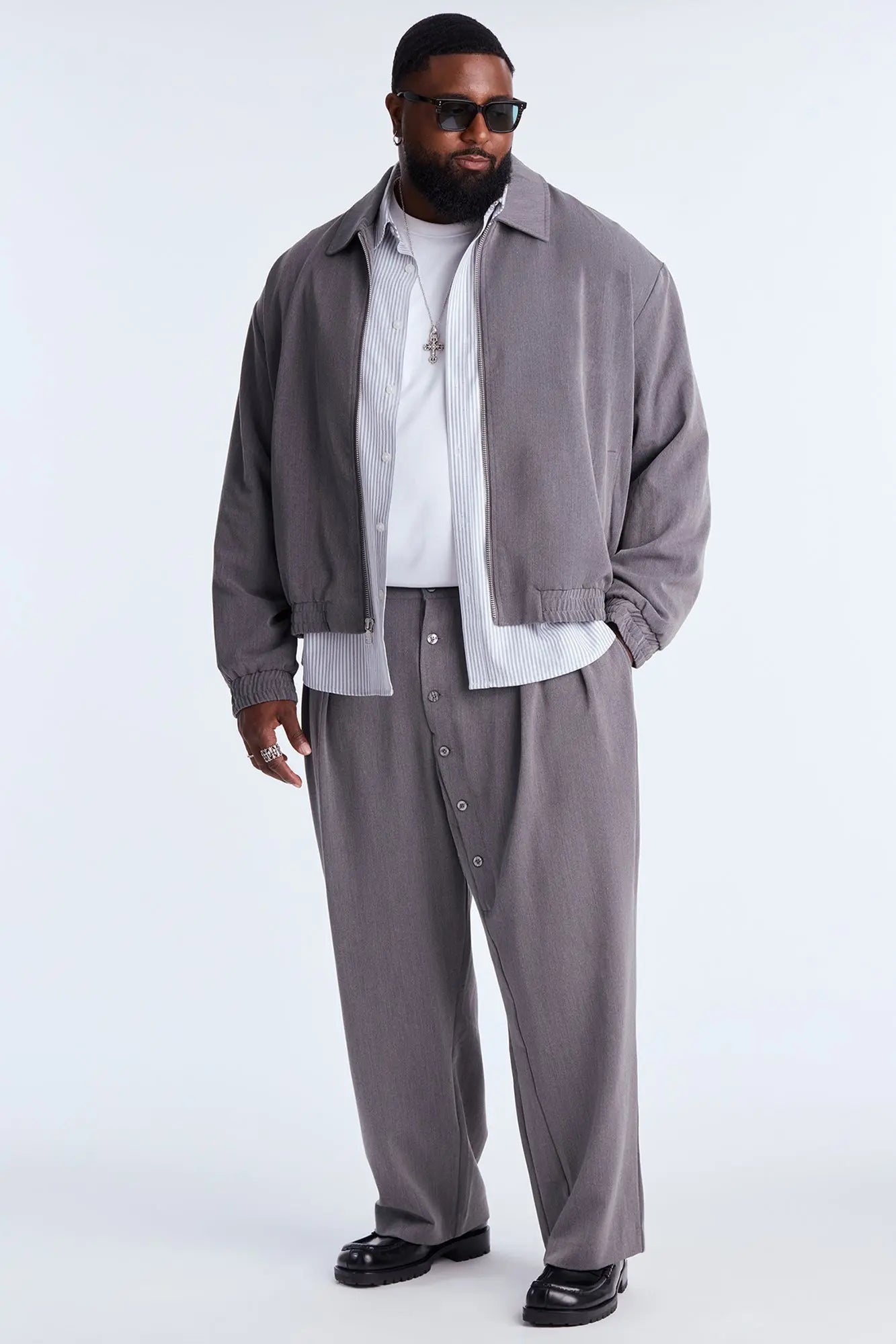 Relaxed Upper East Side Zip Jacket - Charcoal