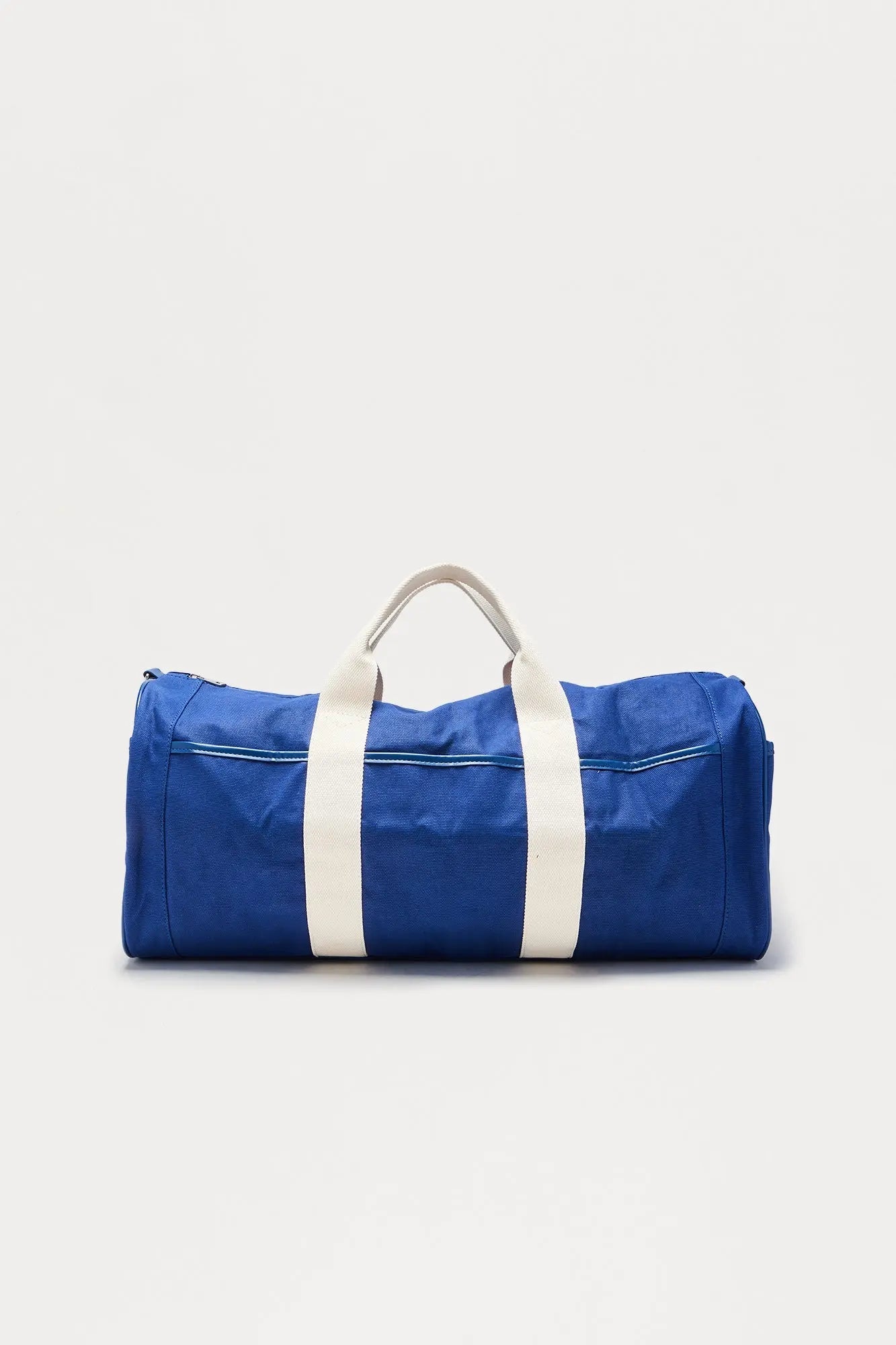 Varsity Canvas Barrel Duffle Bag - Navy