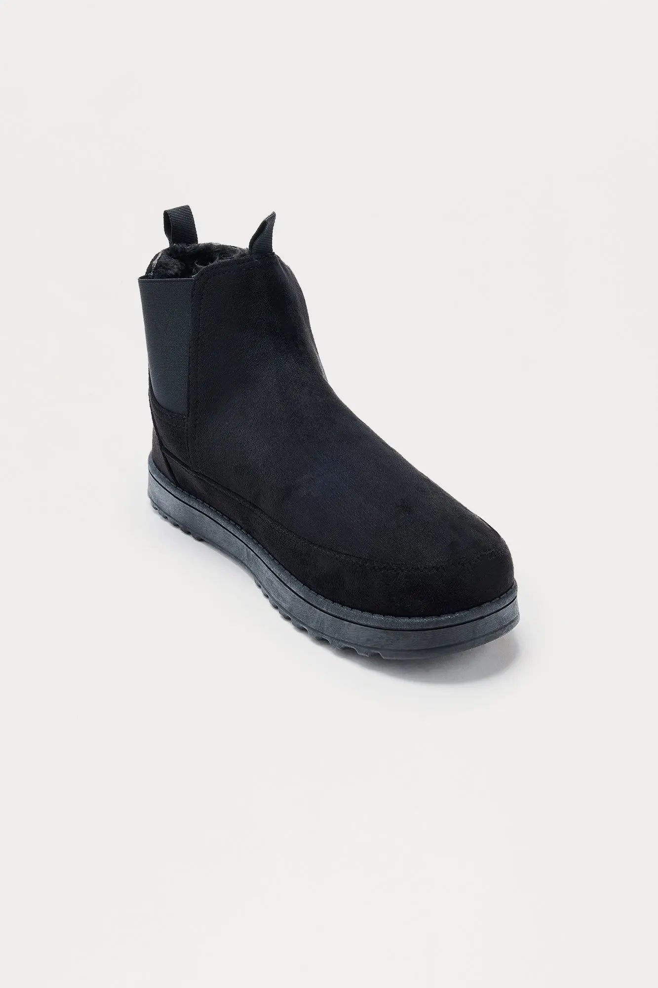 Faux Suede Chelsea Boot - Black