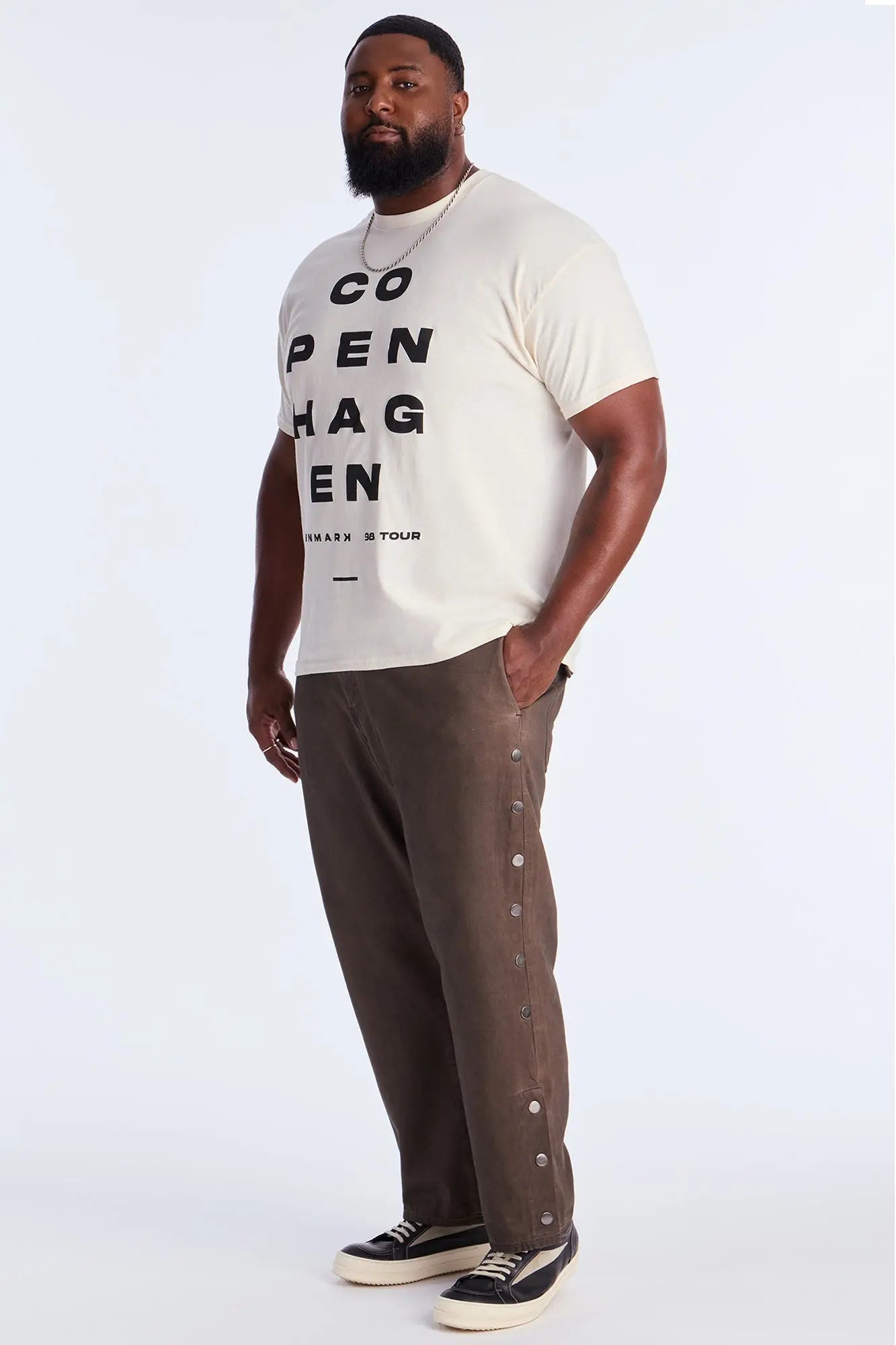 Straight About To Snap Button Down Pants - Brown