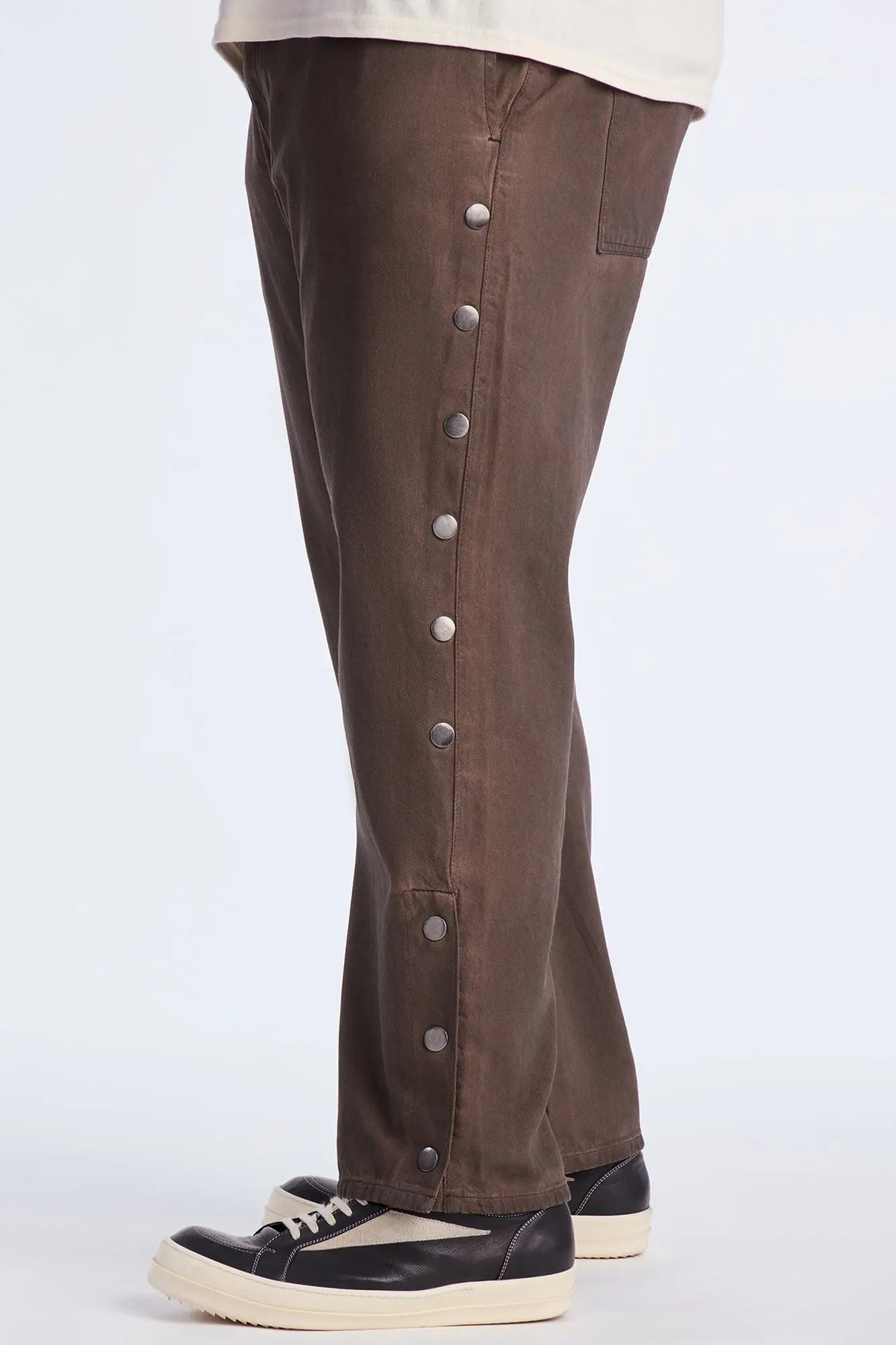Straight About To Snap Button Down Pants - Brown