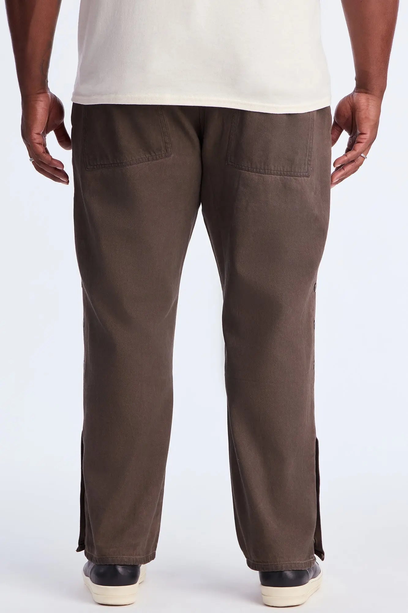 Straight About To Snap Button Down Pants - Brown