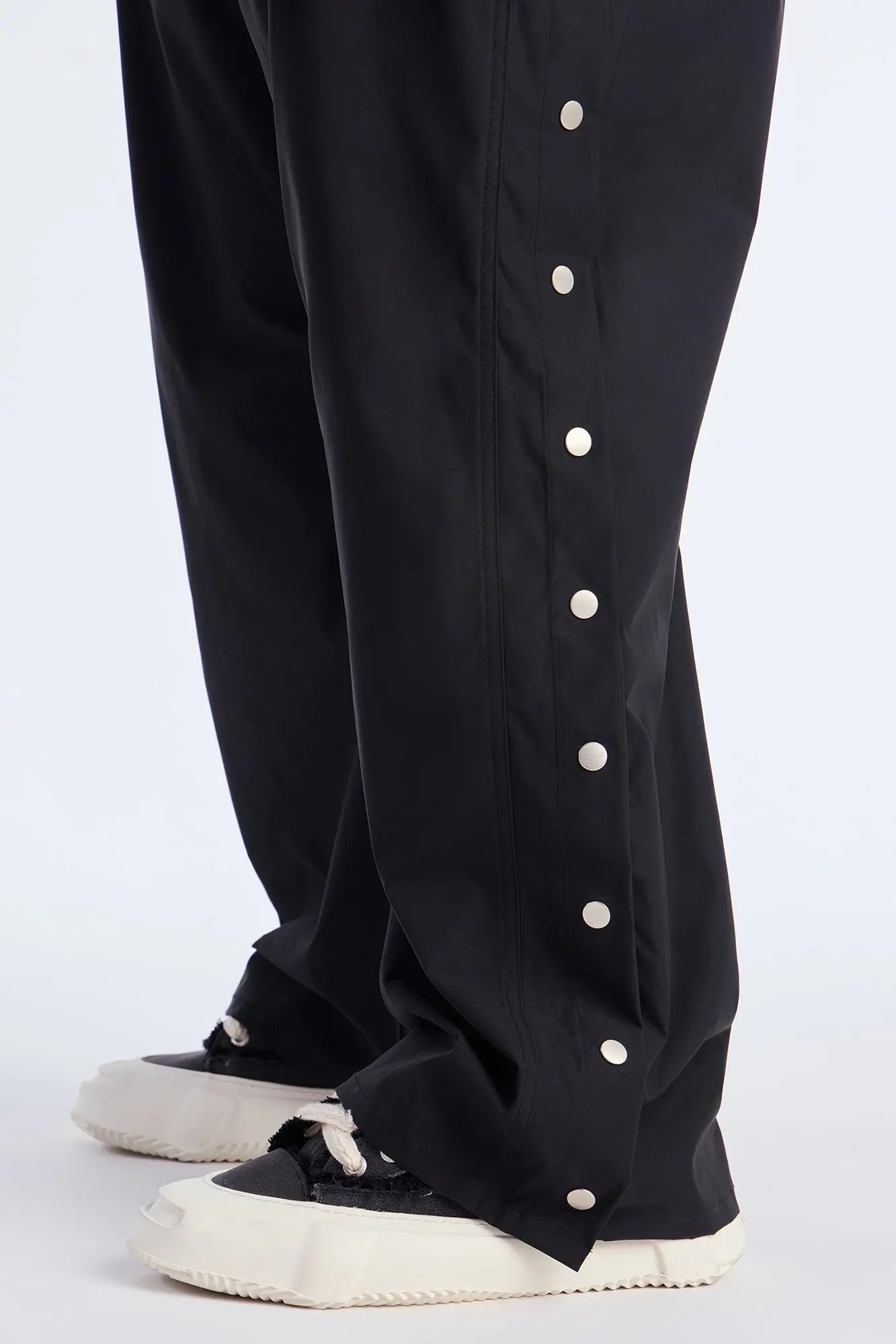 Baggy Lose Control Snap Button Pant - Black