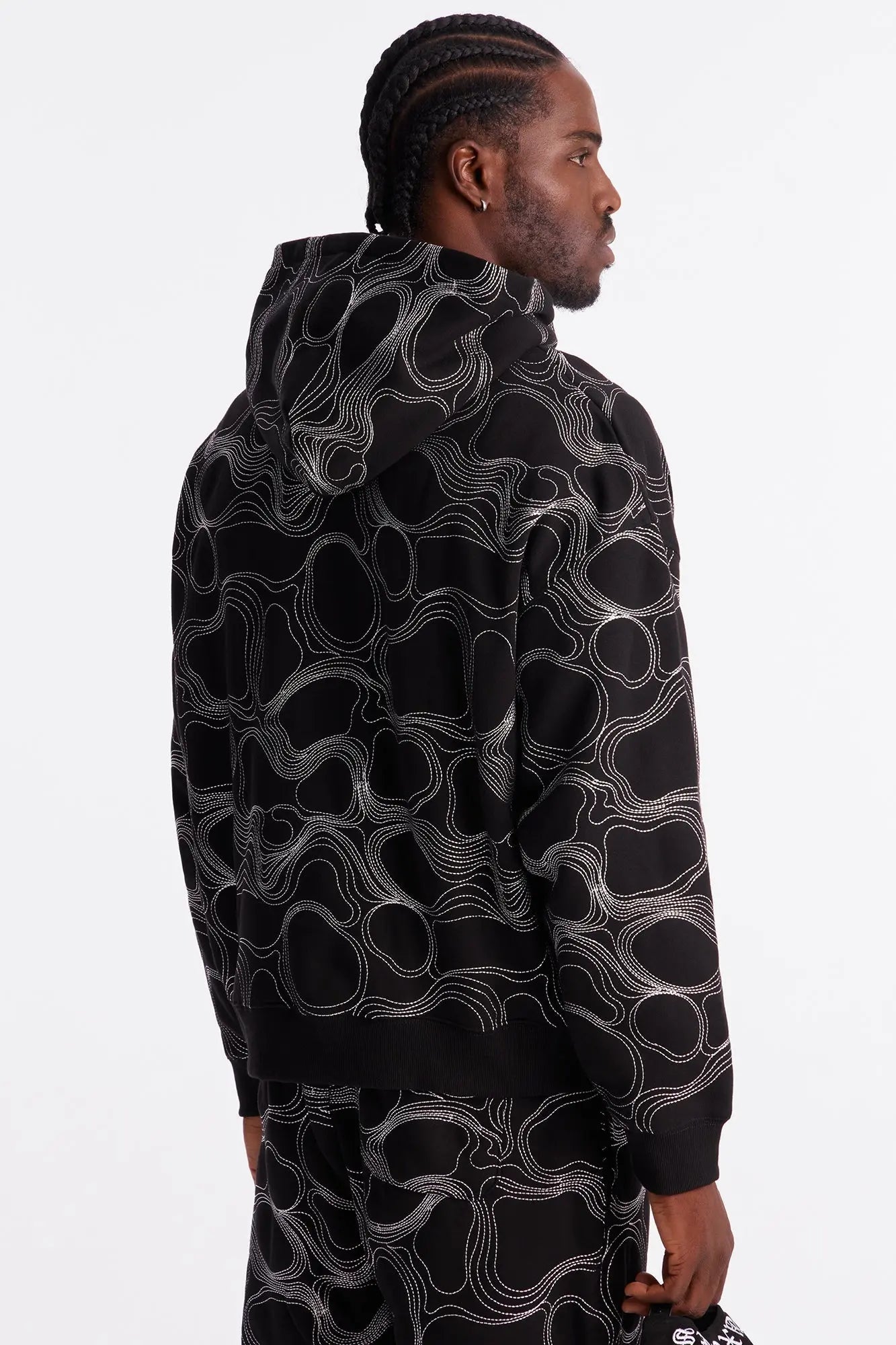 Elevation Stitch Oversized Hoodie - Black