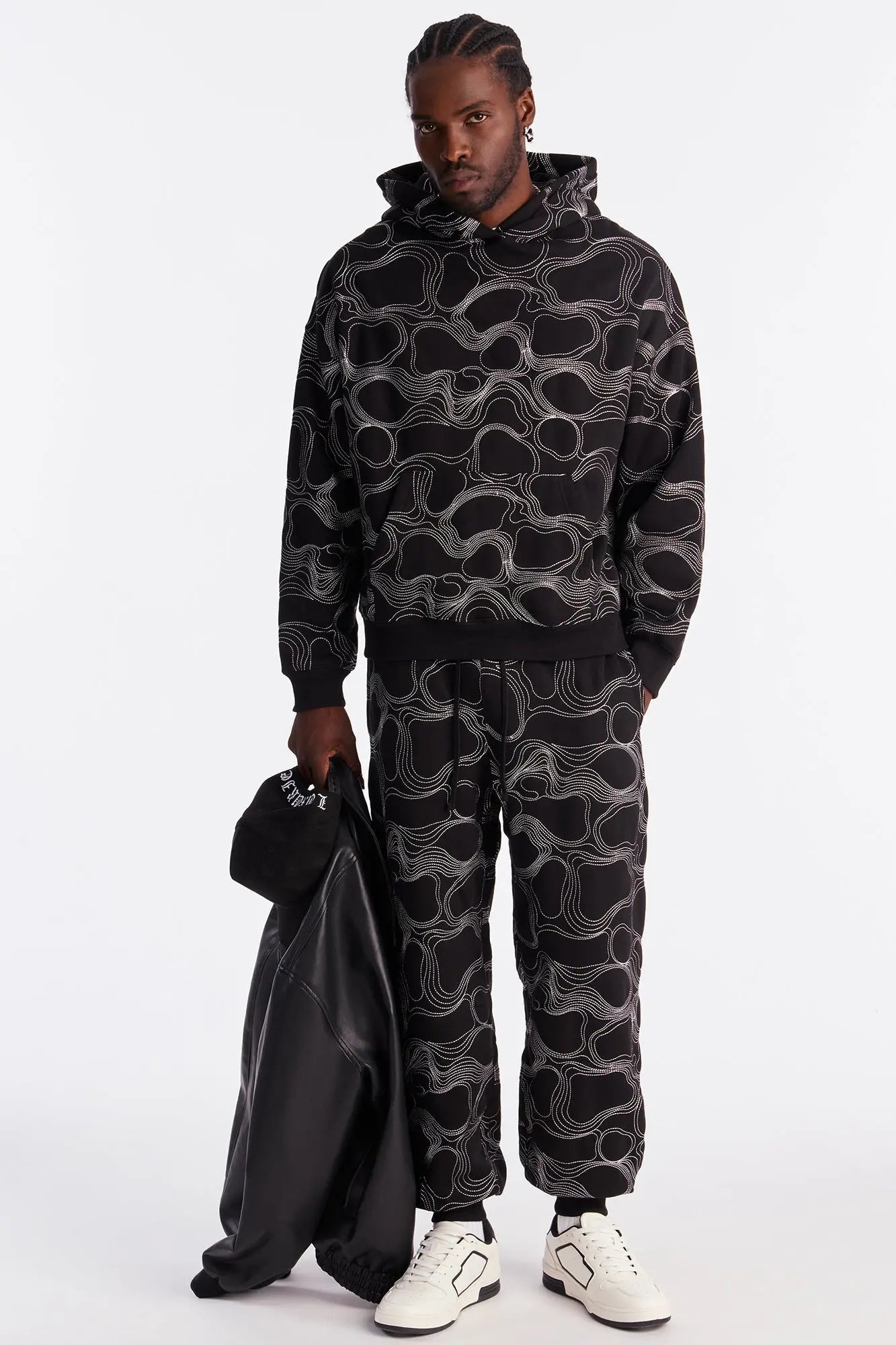 Elevation Stitch Oversized Hoodie - Black
