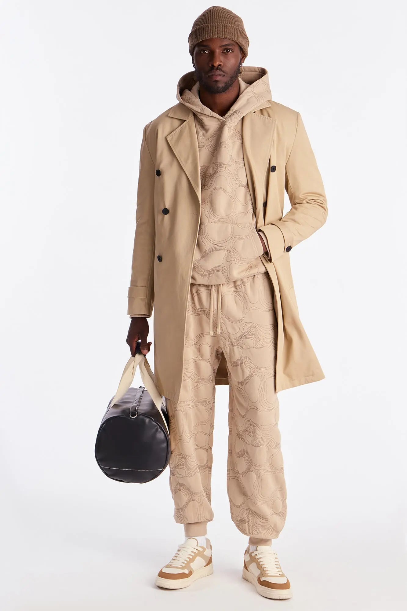 Elevation Stitch Oversized Hoodie - Taupe