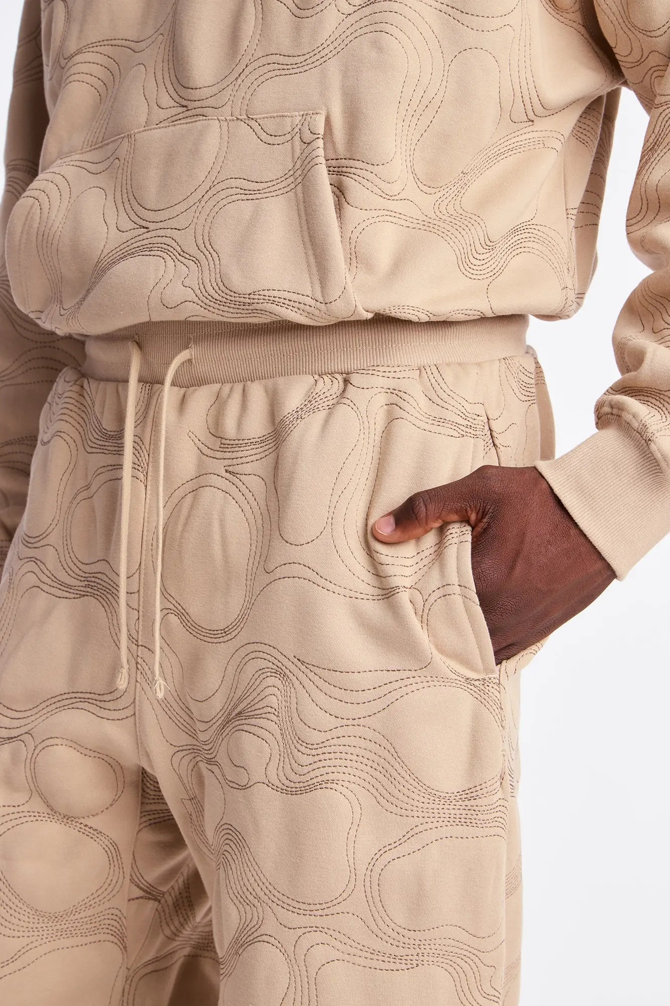 Elevation Stitch Baggy Jogger - Taupe