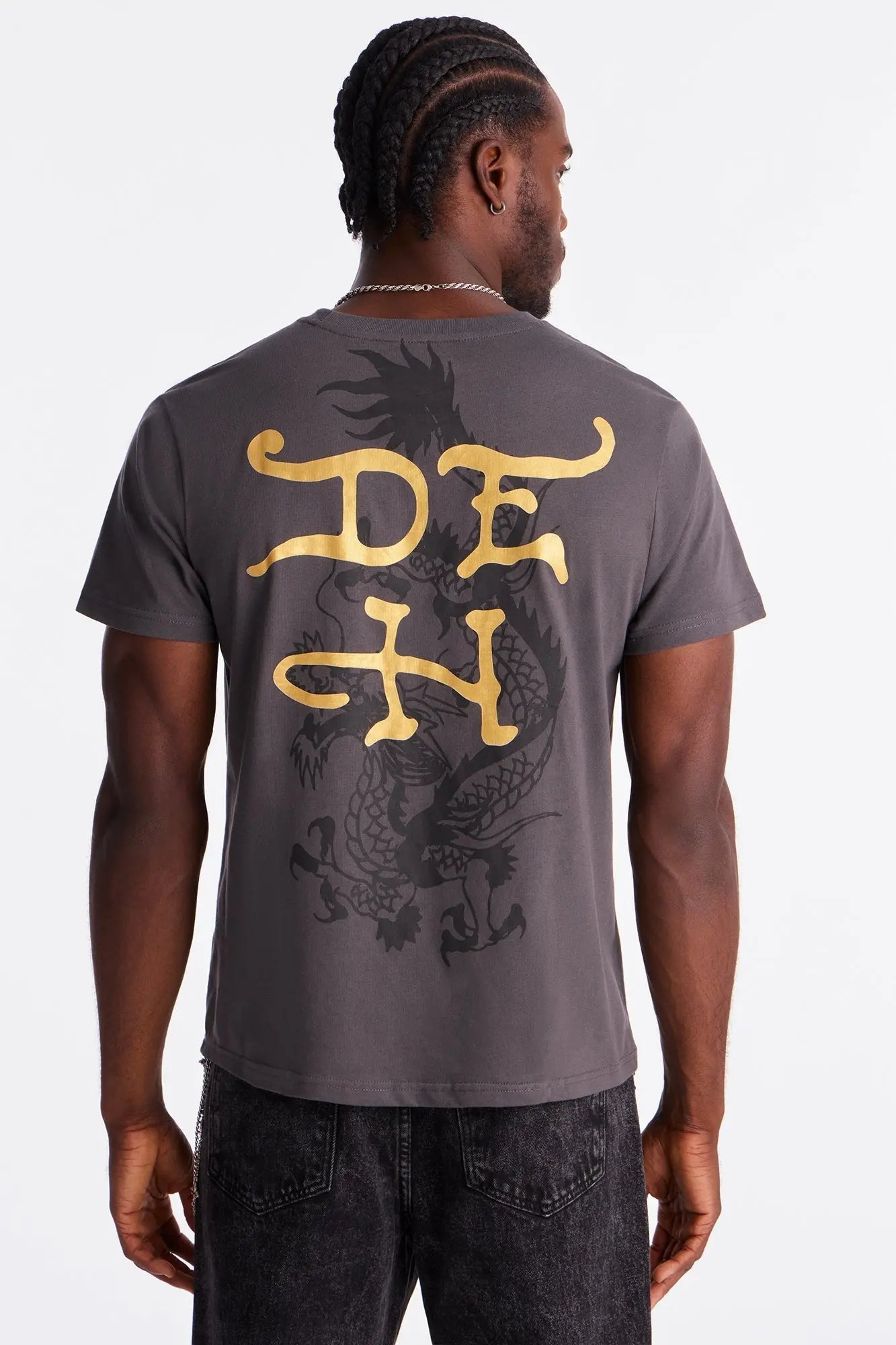 Ed Hardy Griffin Tattoo Short Sleeve Tee - Charcoal