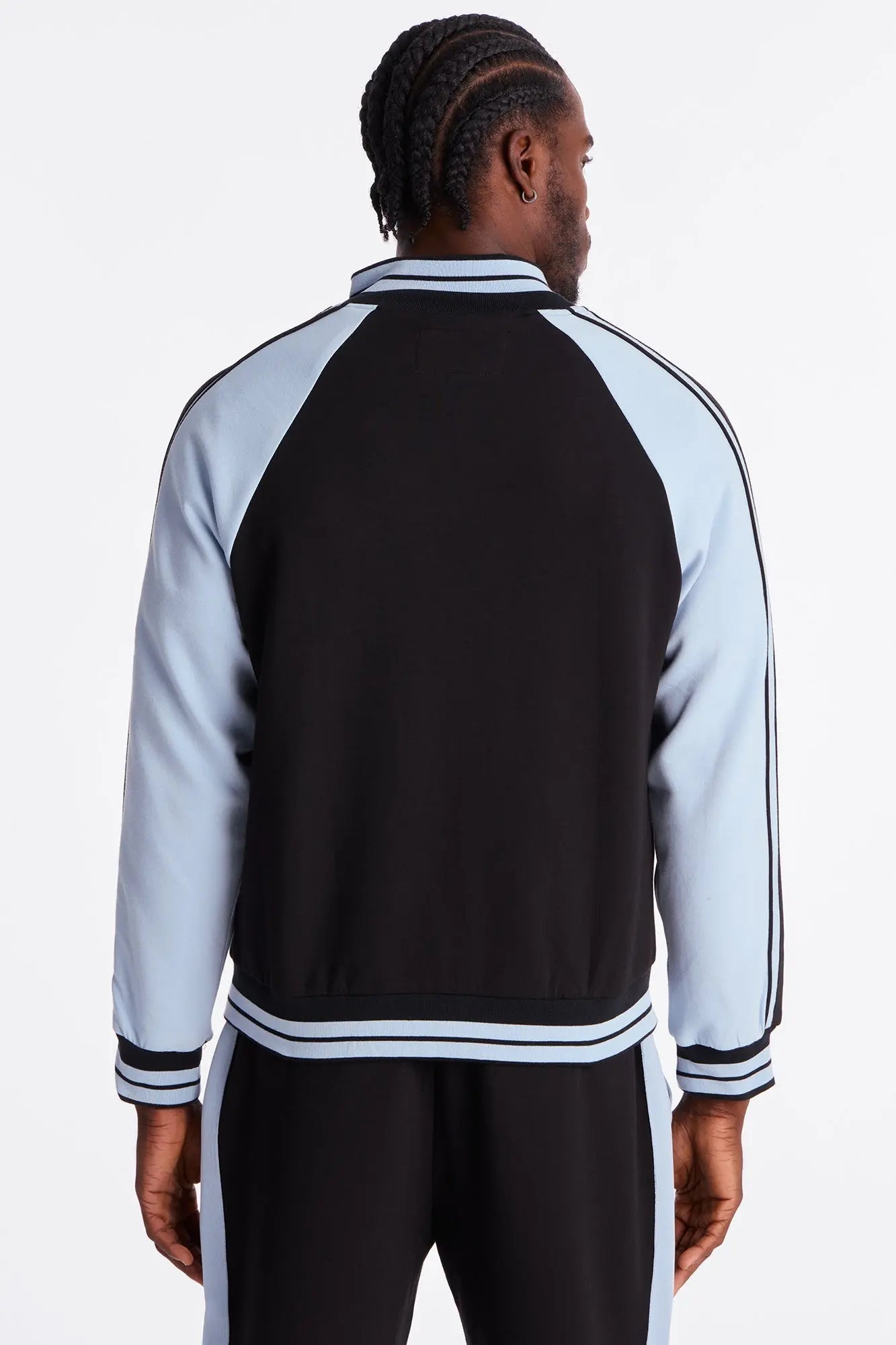 On Board Paneled Track Jacket - Black/Blue