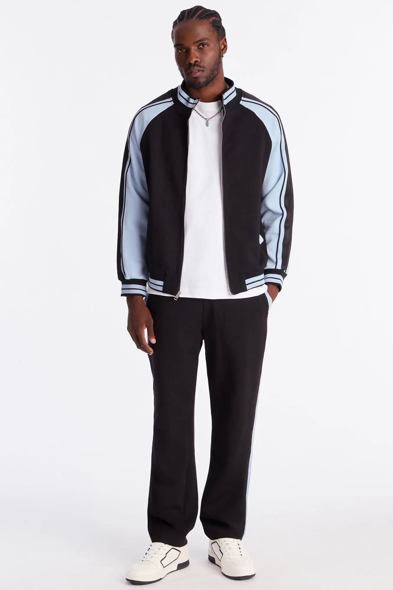Slim On Board Paneled Track Pant - Black/Blue