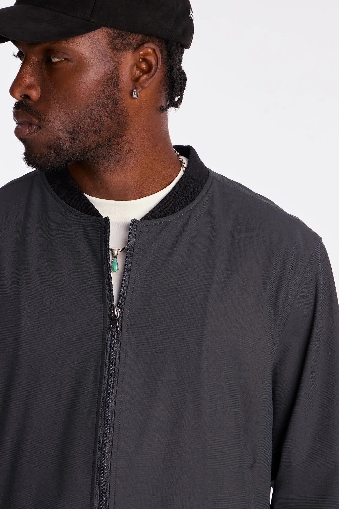 Cedric Stretch Bomber Jacket - Charcoal