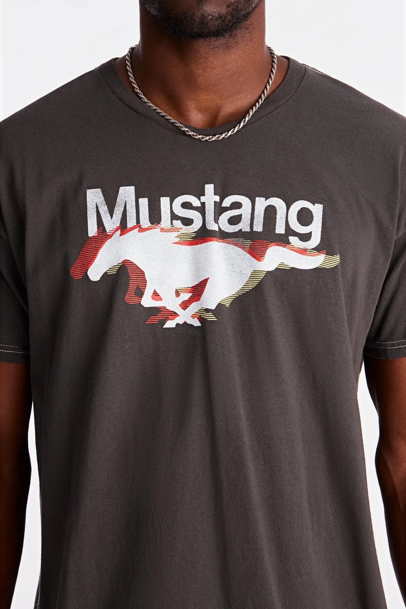 Ford Mustang Run With The Number One Boxy Short Sleeve Tee - Black Wash