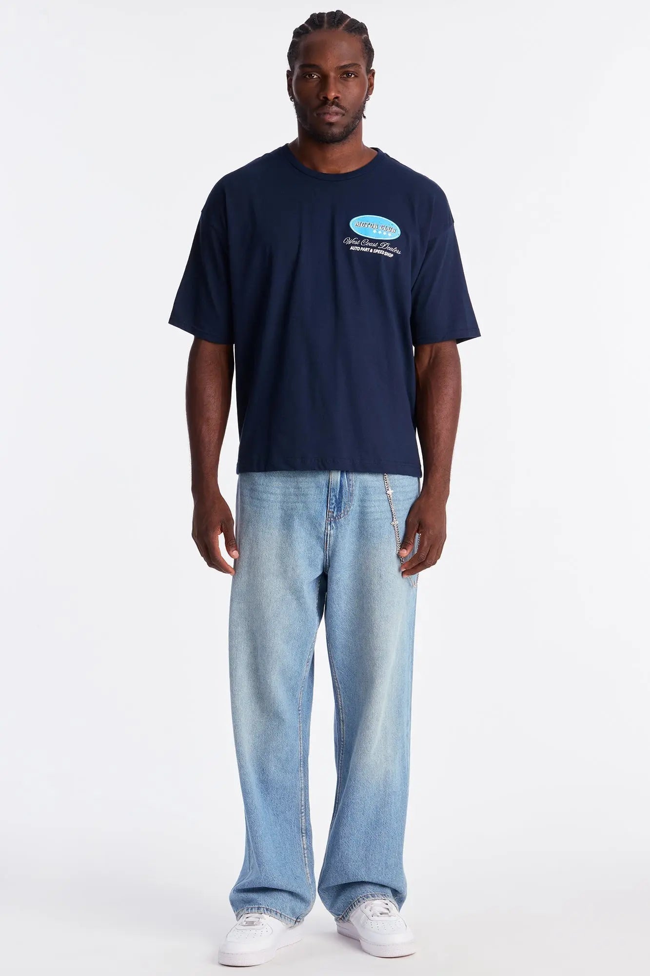 Motor Club LA Boxy Short Sleeve Tee - Navy