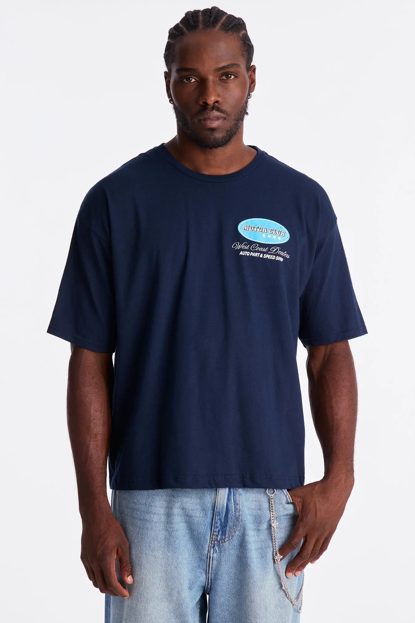 Motor Club LA Boxy Short Sleeve Tee - Navy