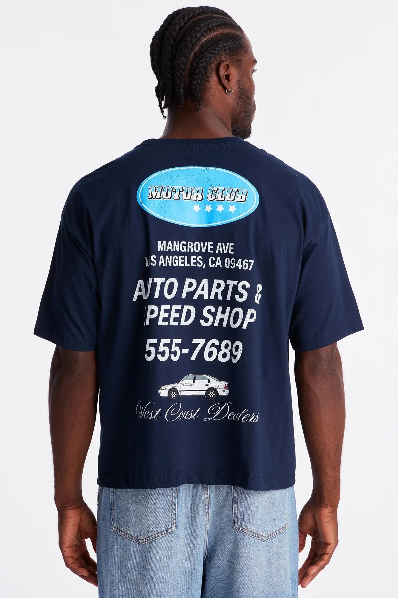 Motor Club LA Boxy Short Sleeve Tee - Navy