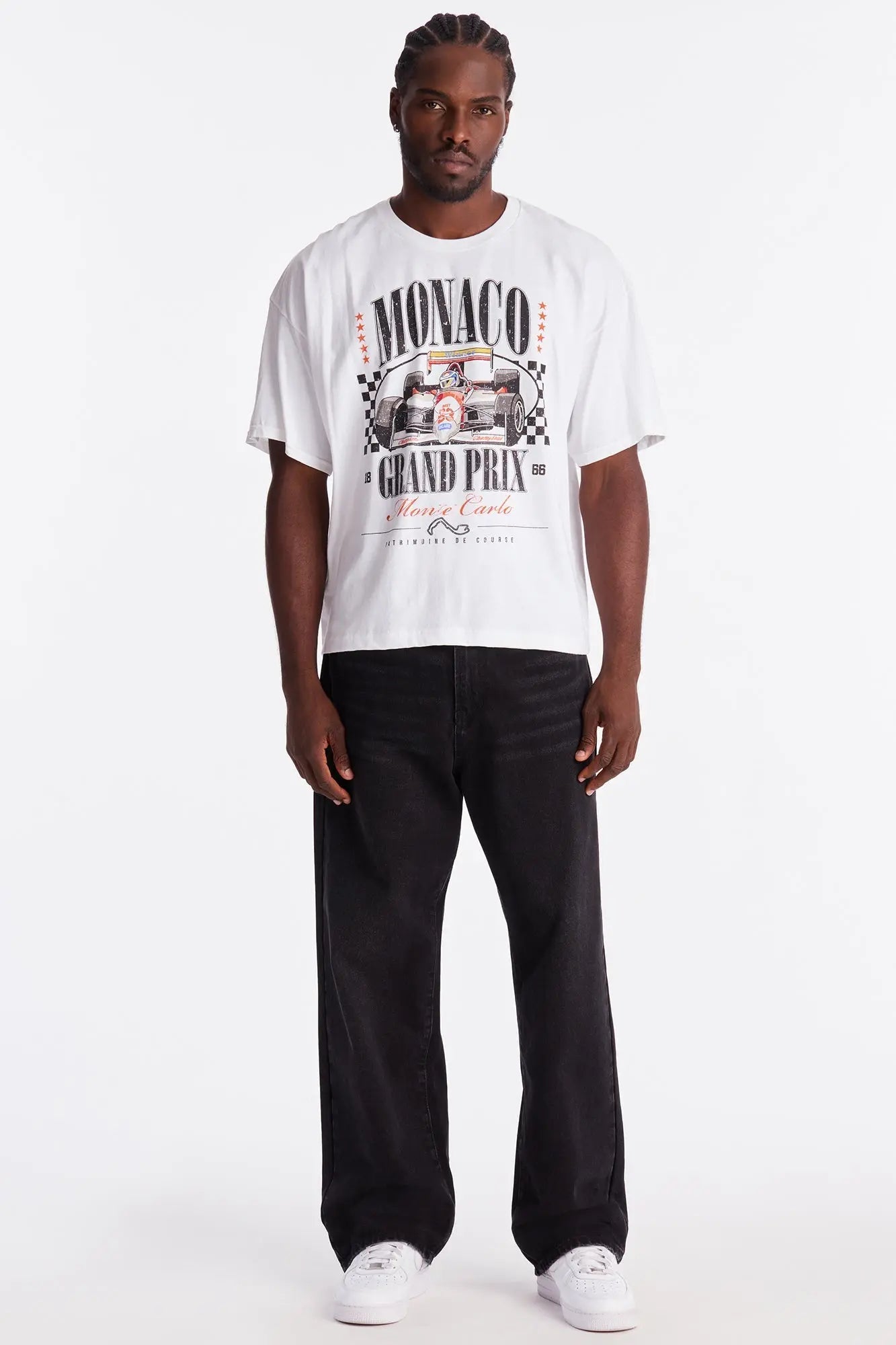 Monaco Grand Prix Boxy Short Sleeve Tee - White
