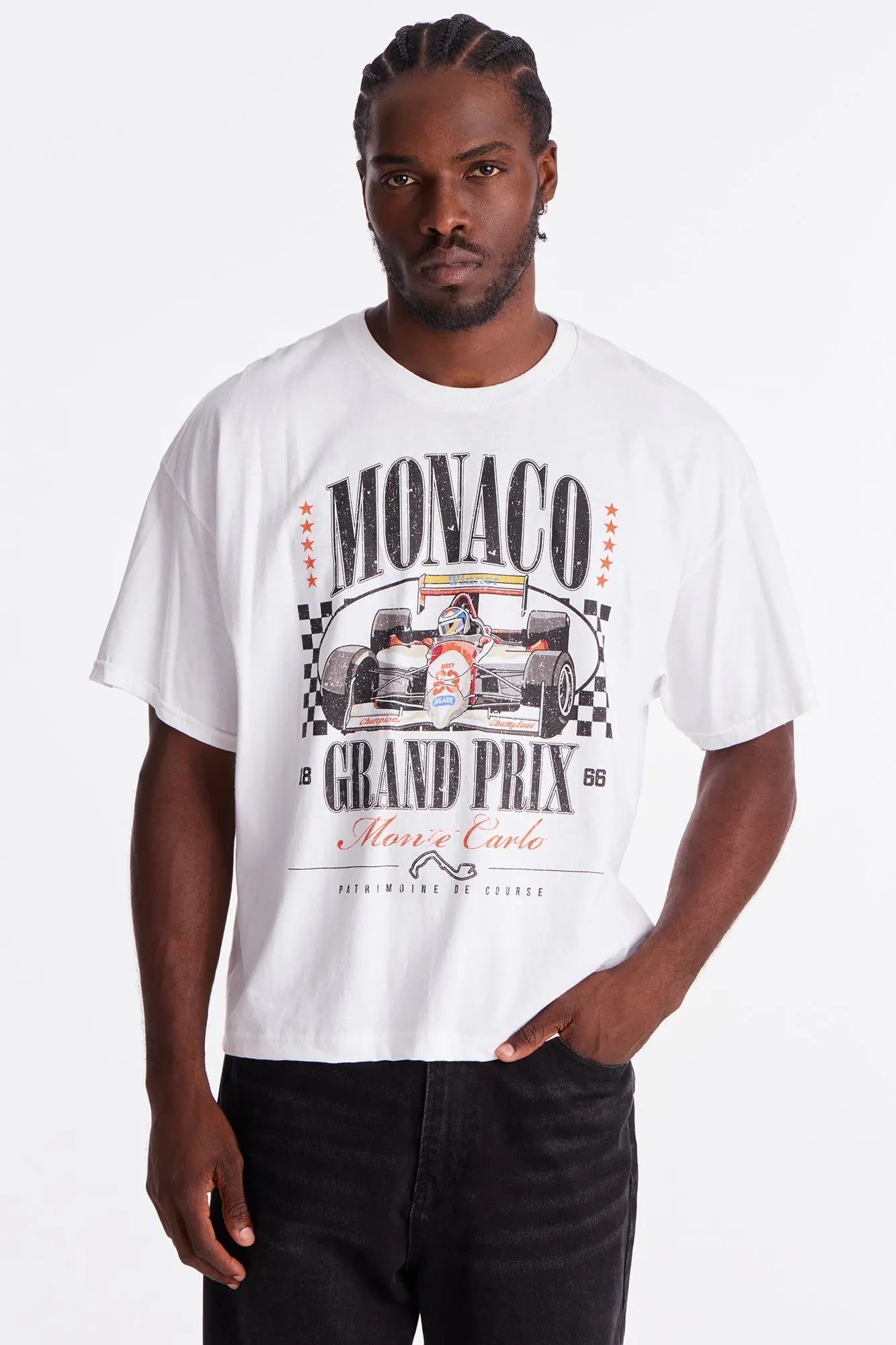 Monaco Grand Prix Boxy Short Sleeve Tee - White