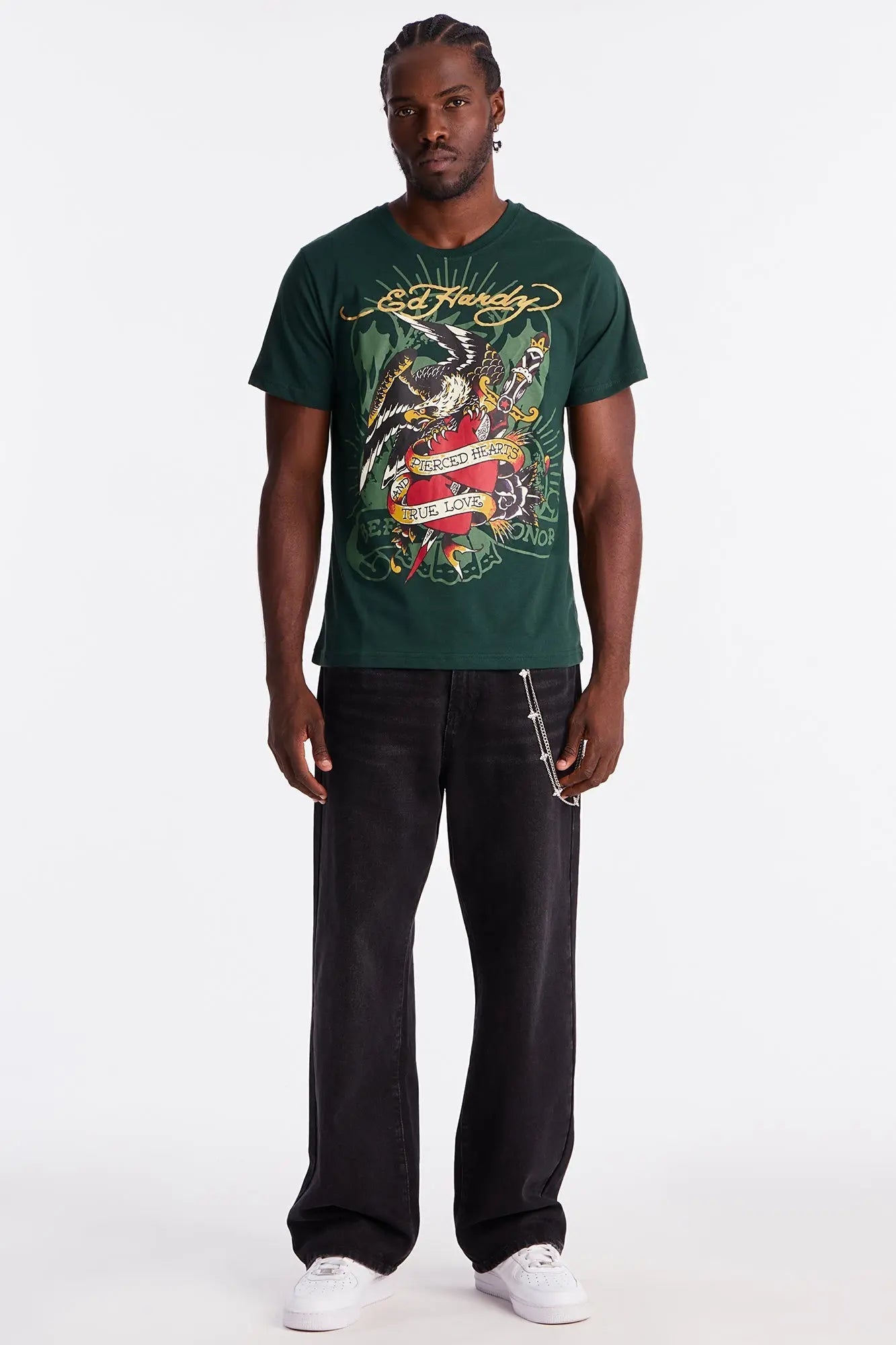 Ed Hardy Eagle Heartbreak Tattoo Short Sleeve Tee - Hunter