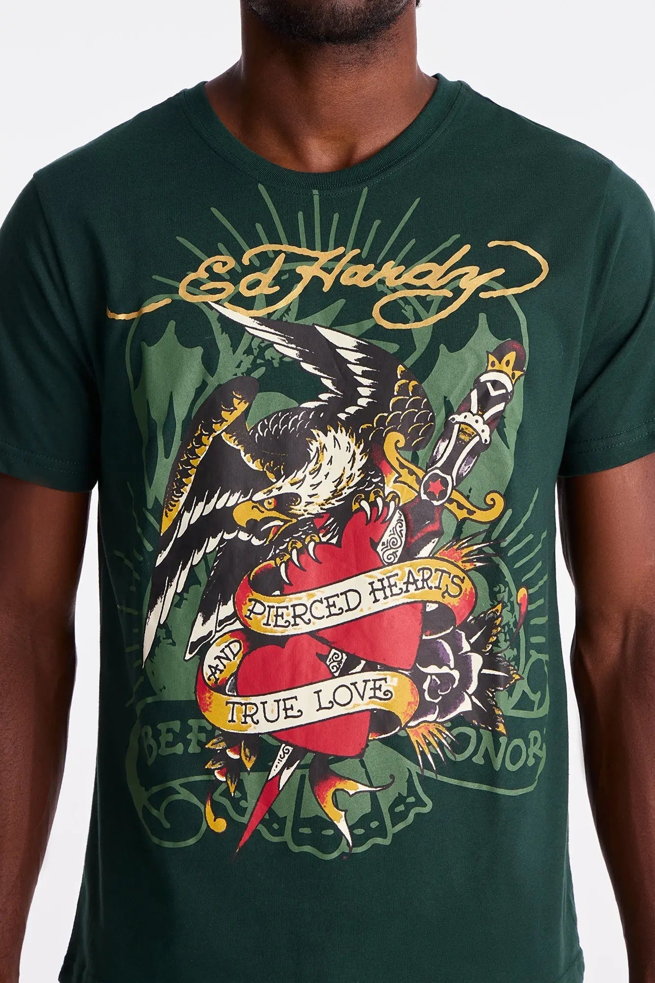 Ed Hardy Eagle Heartbreak Tattoo Short Sleeve Tee - Hunter