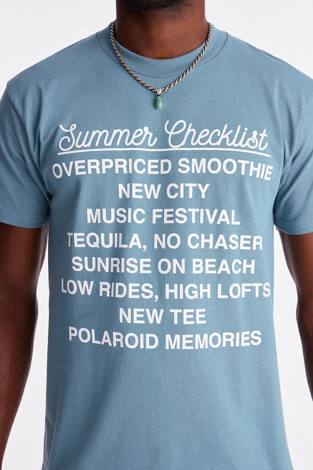 Summer Checklist Short Sleeve Tee - Blue