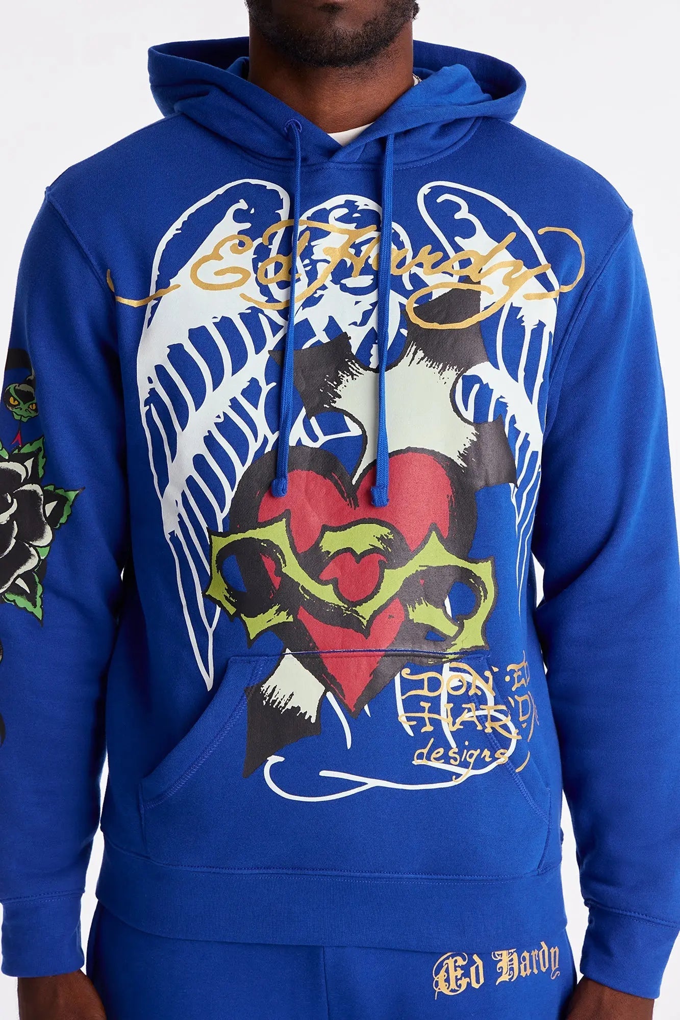 Ed Hardy Sacred Hearts Hoodie - CobaltBlue