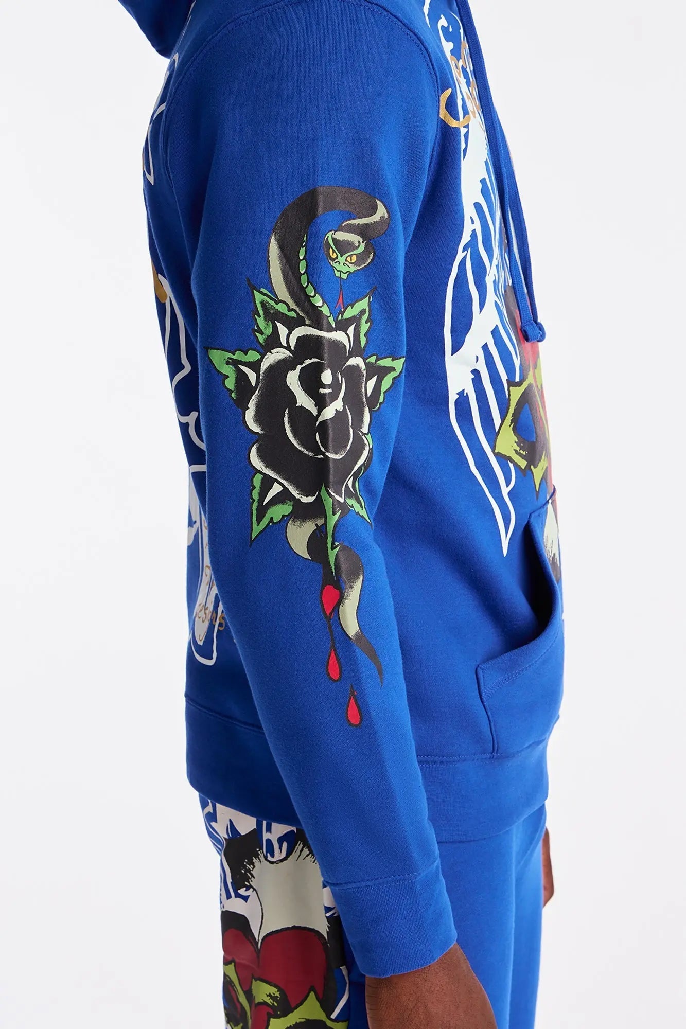 Ed Hardy Sacred Hearts Hoodie - CobaltBlue