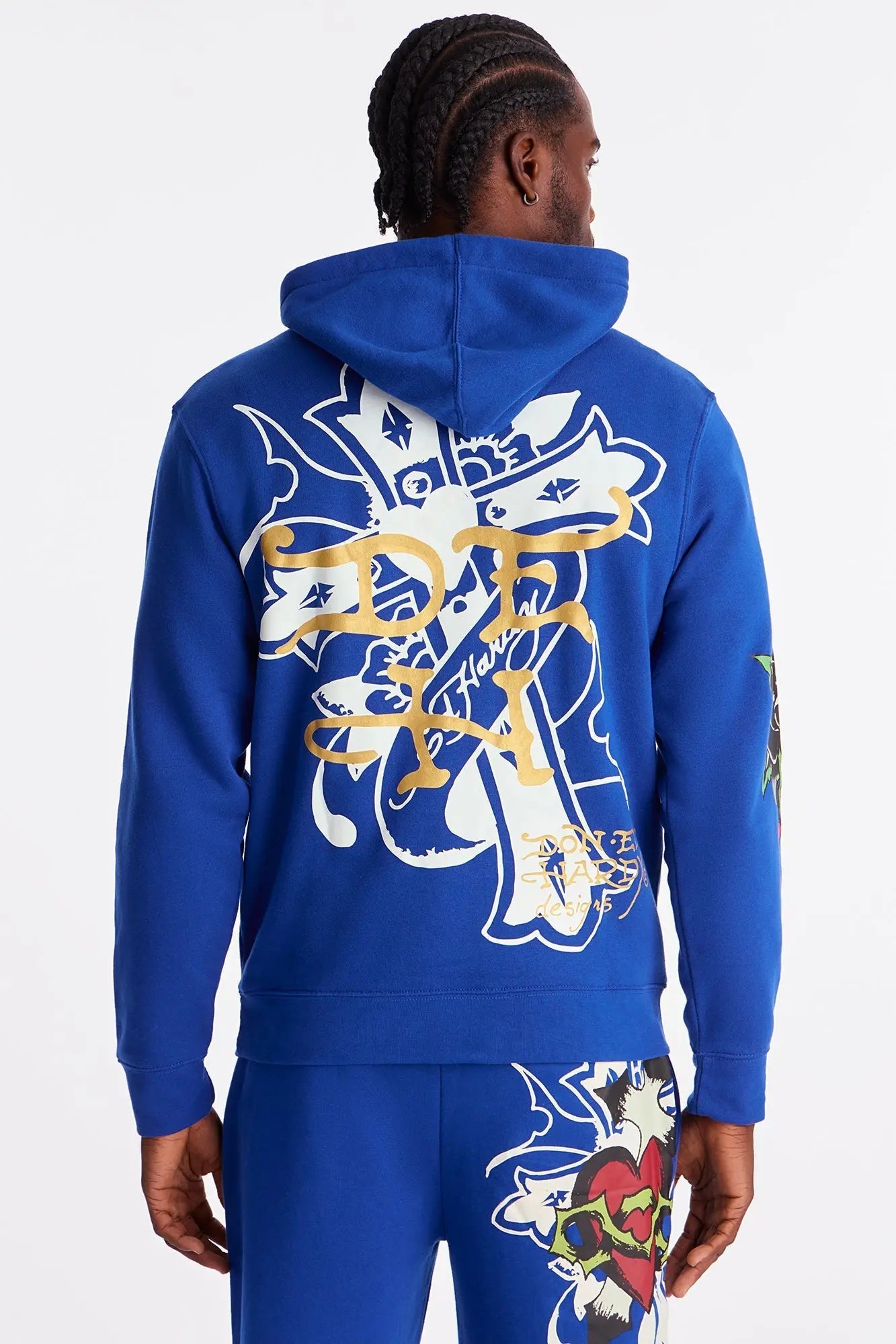 Ed Hardy Sacred Hearts Hoodie - CobaltBlue