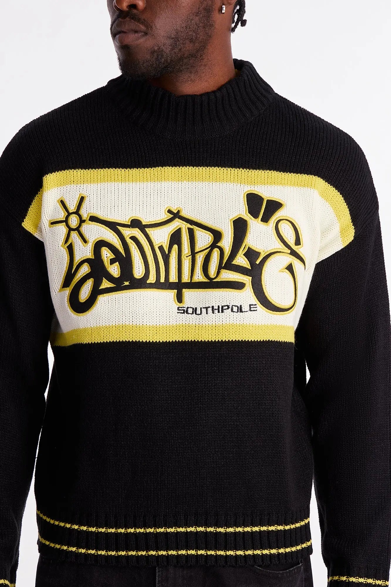 Southpole Turtleneck Pullover Sweater - Black