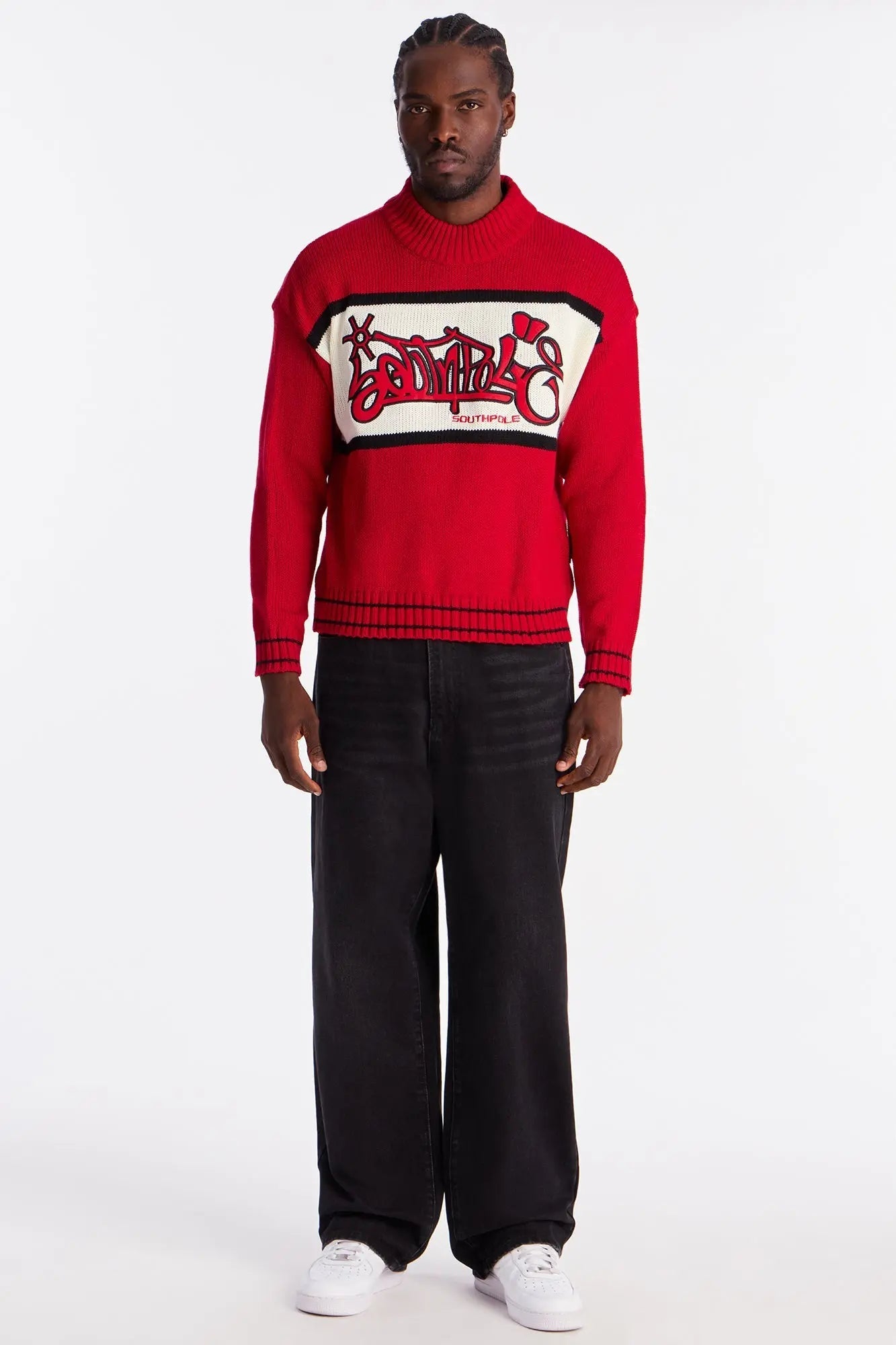 Southpole Turtleneck Pullover Sweater - Red