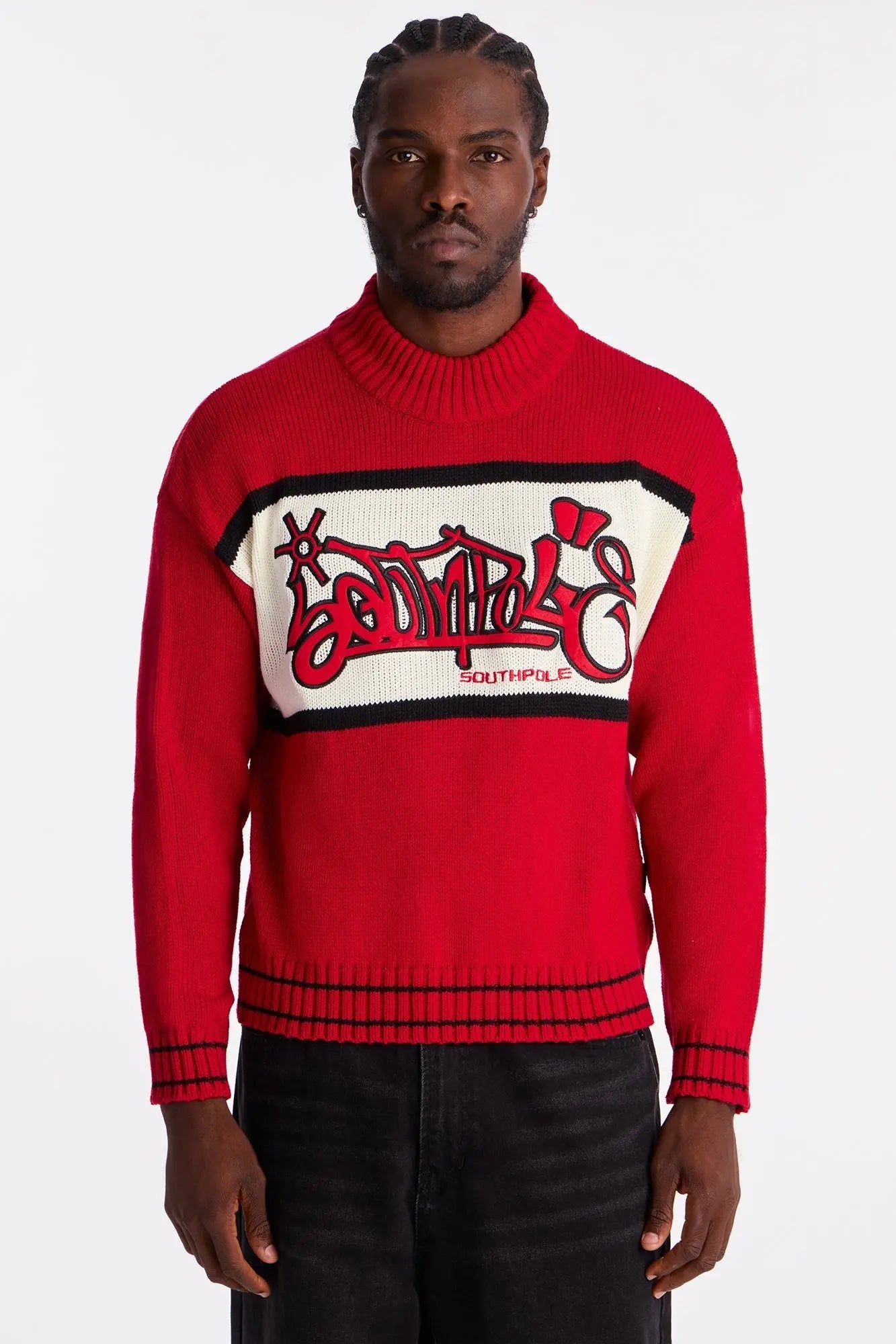 Southpole Turtleneck Pullover Sweater - Red