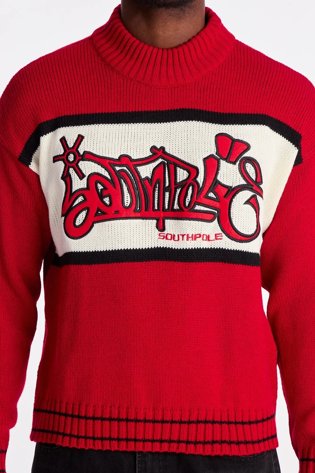 Southpole Turtleneck Pullover Sweater - Red