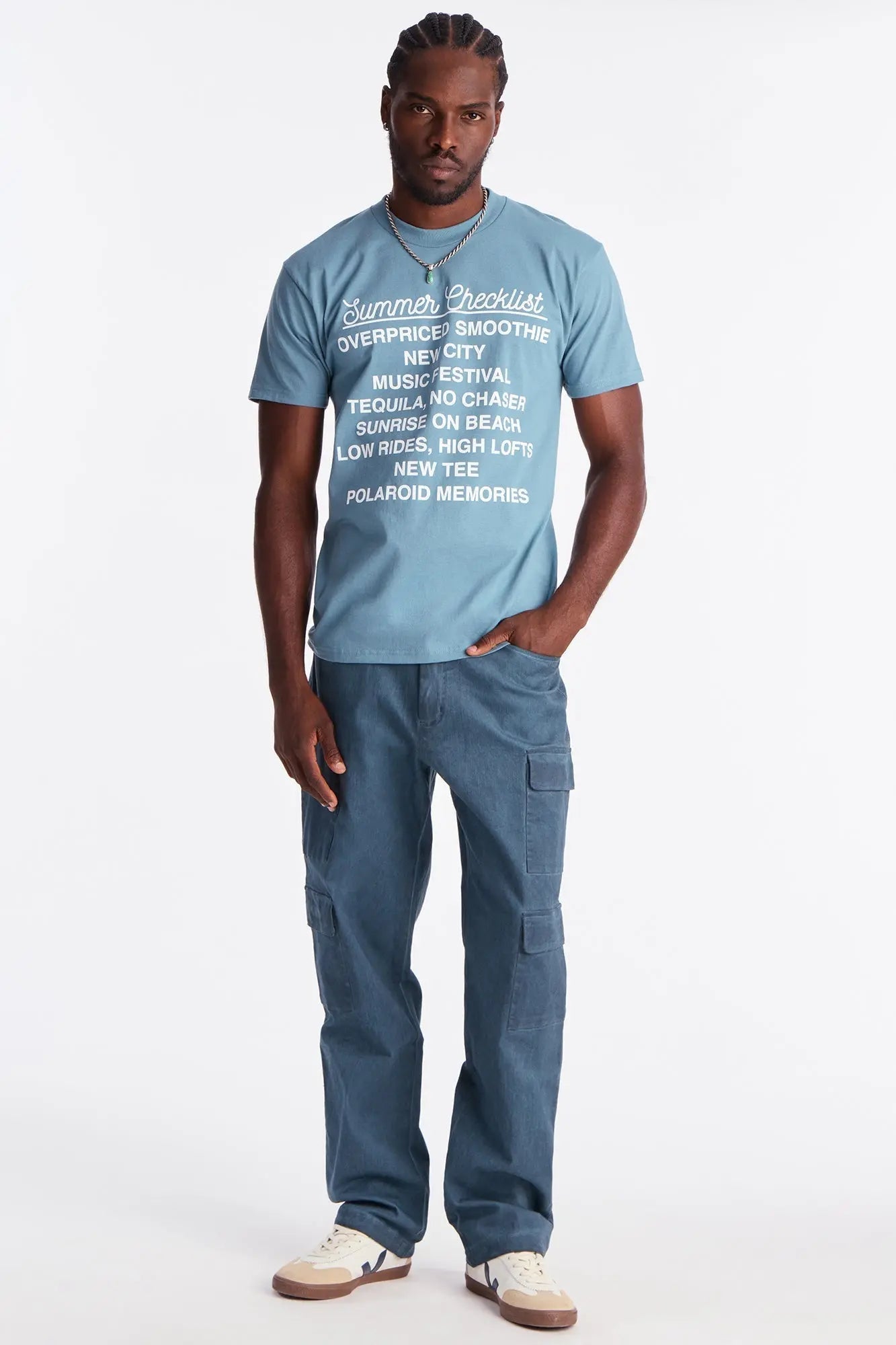 Straight Faded Out Cargo Pant - Navy