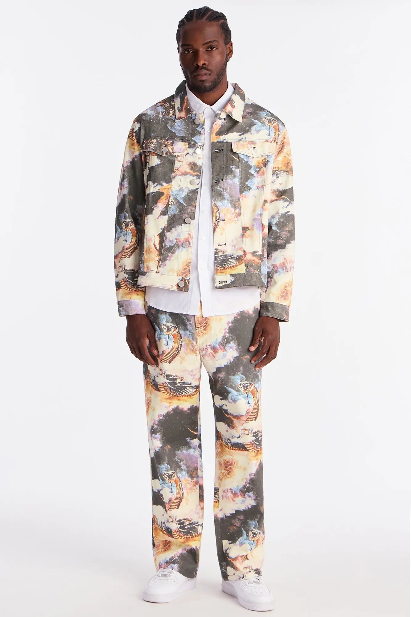 Printed Guardian Trucker Jacket - Multi Color
