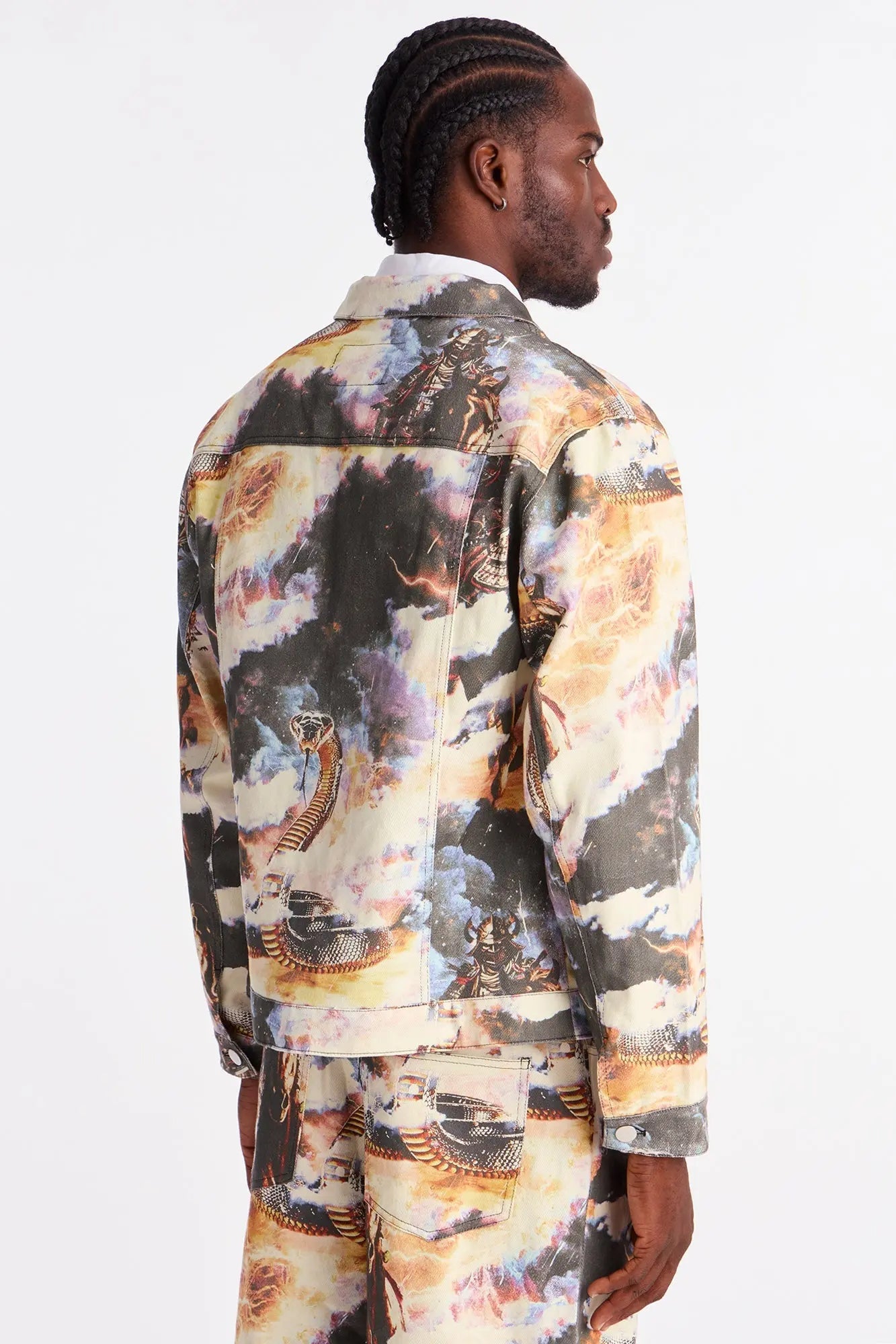 Printed Guardian Trucker Jacket - Multi Color