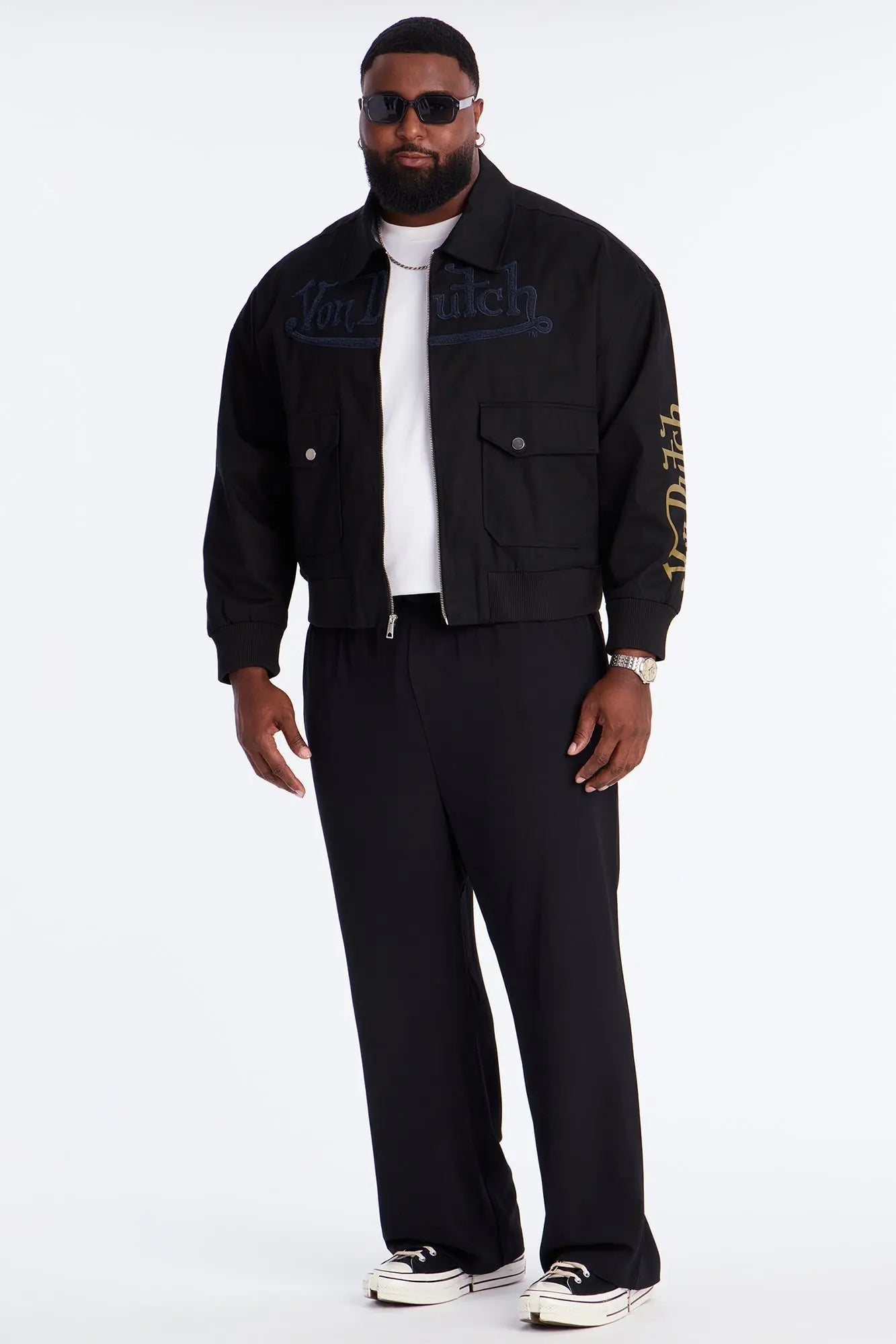Von Dutch Zip Work Jacket - Black/combo