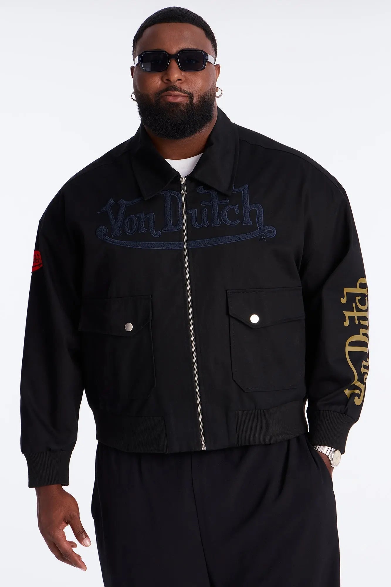 Von Dutch Zip Work Jacket - Black/combo