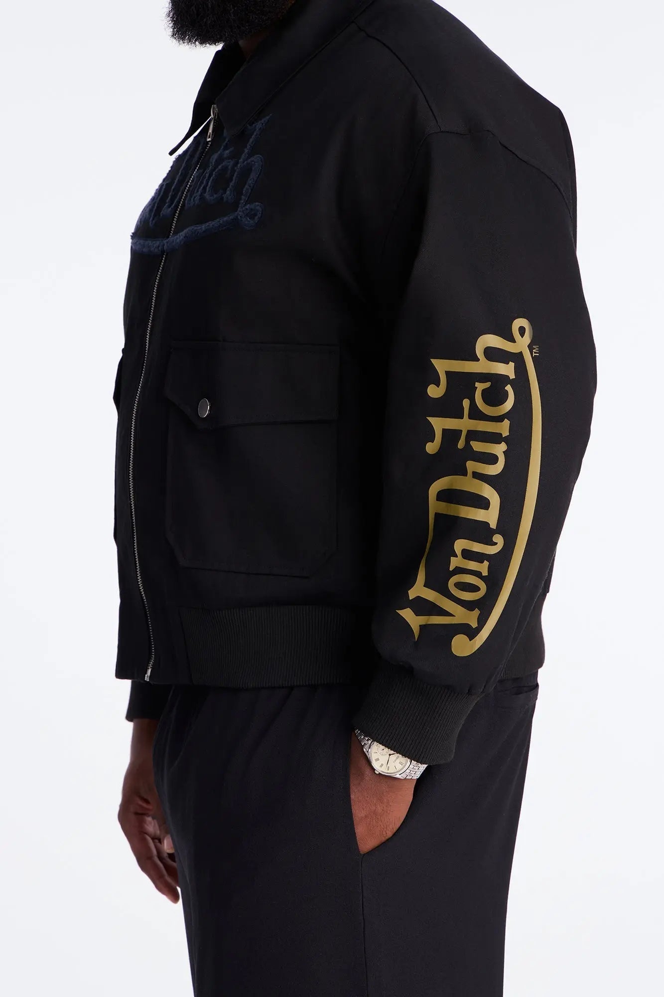 Von Dutch Zip Work Jacket - Black/combo