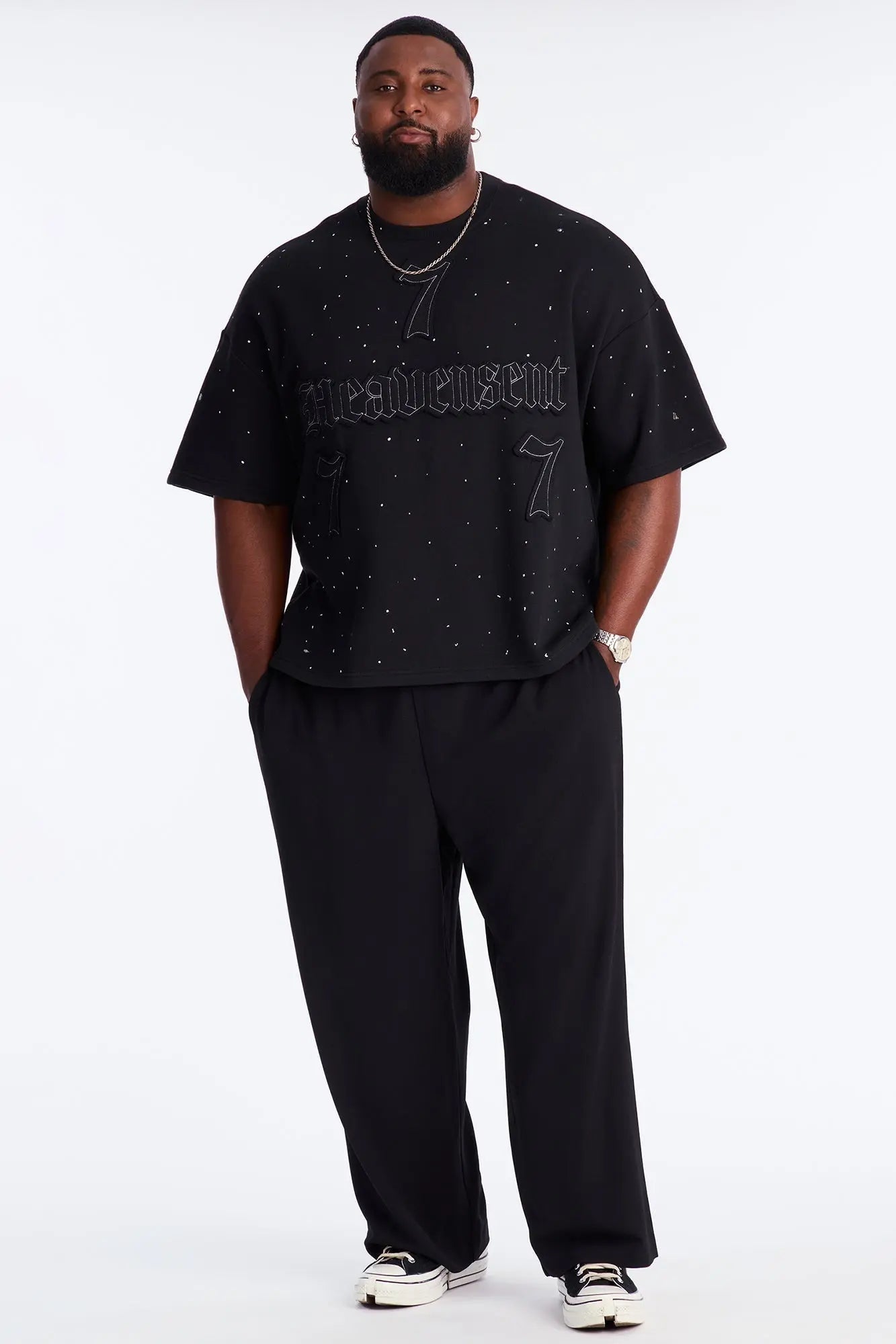 Relaxed Heavensent 777 Short Sleeve Tee - Black Wash