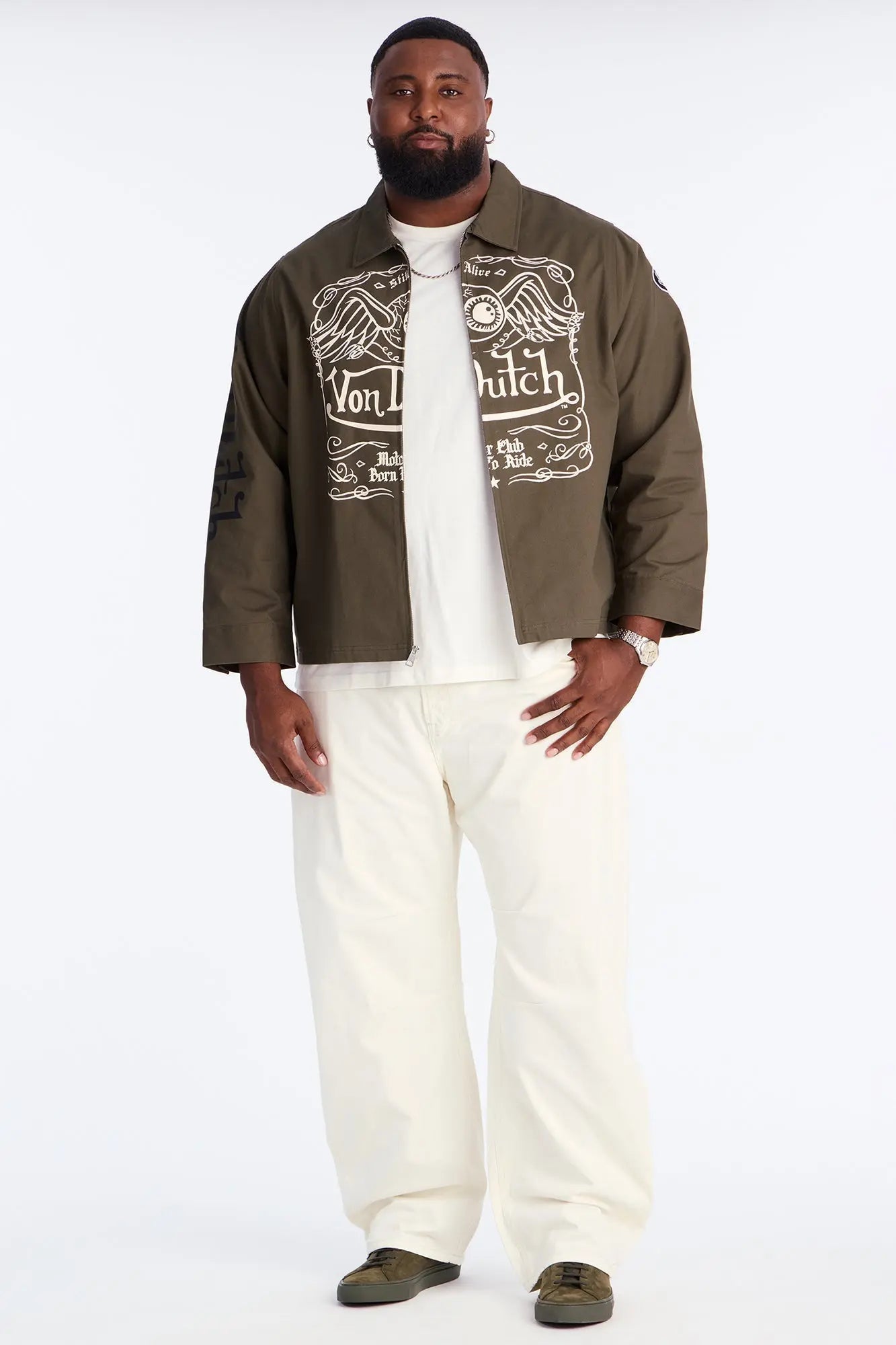 Von Dutch Winged Eye Work Jacket - Olive/combo