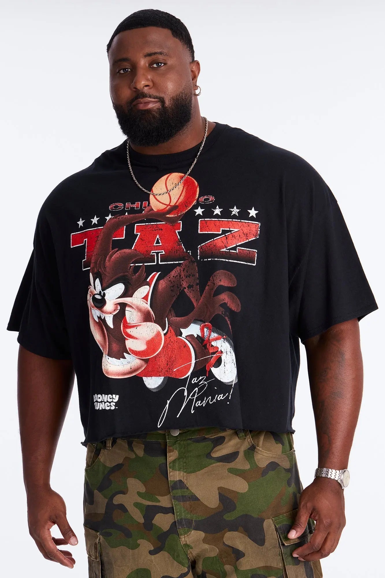 Looney Tunes Chicago Taz Short Sleeve Tee - Black