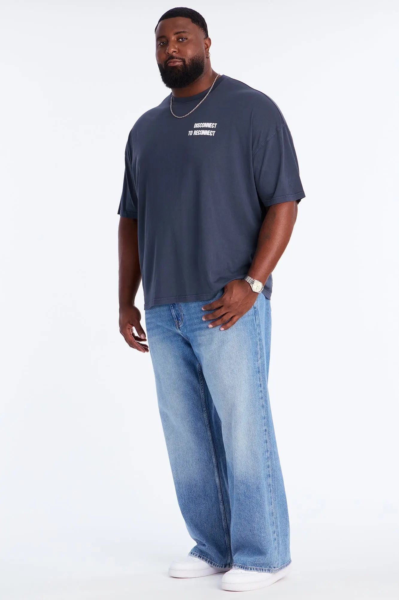 Offline Luxury Oversized Short Sleeve Tee - Navy