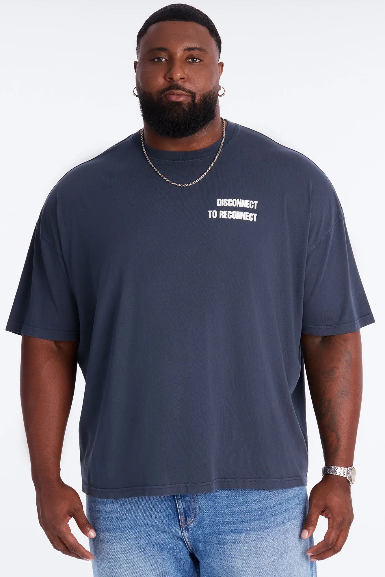Offline Luxury Oversized Short Sleeve Tee - Navy