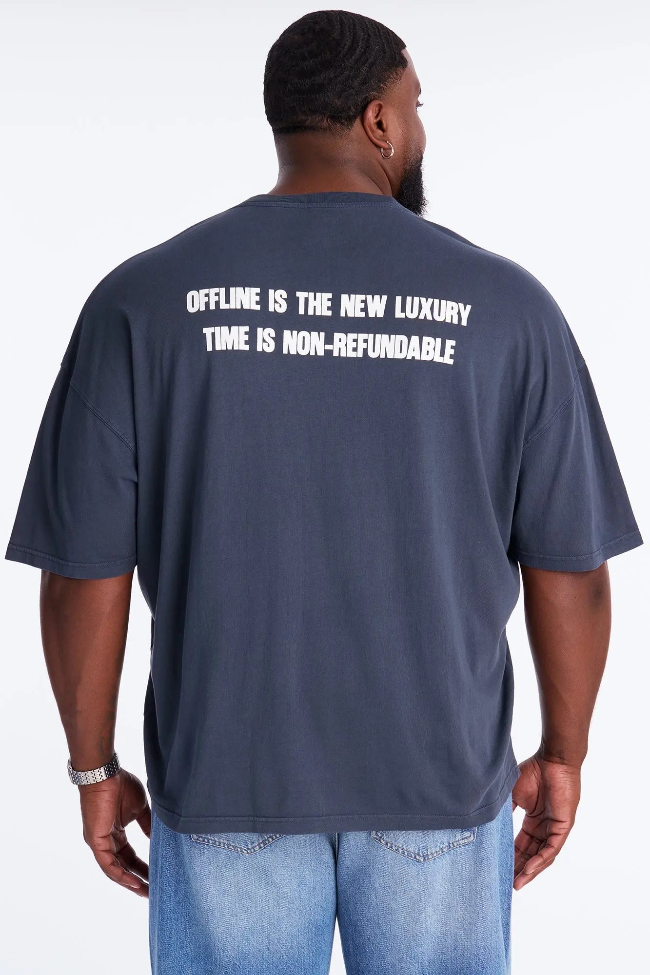 Offline Luxury Oversized Short Sleeve Tee - Navy