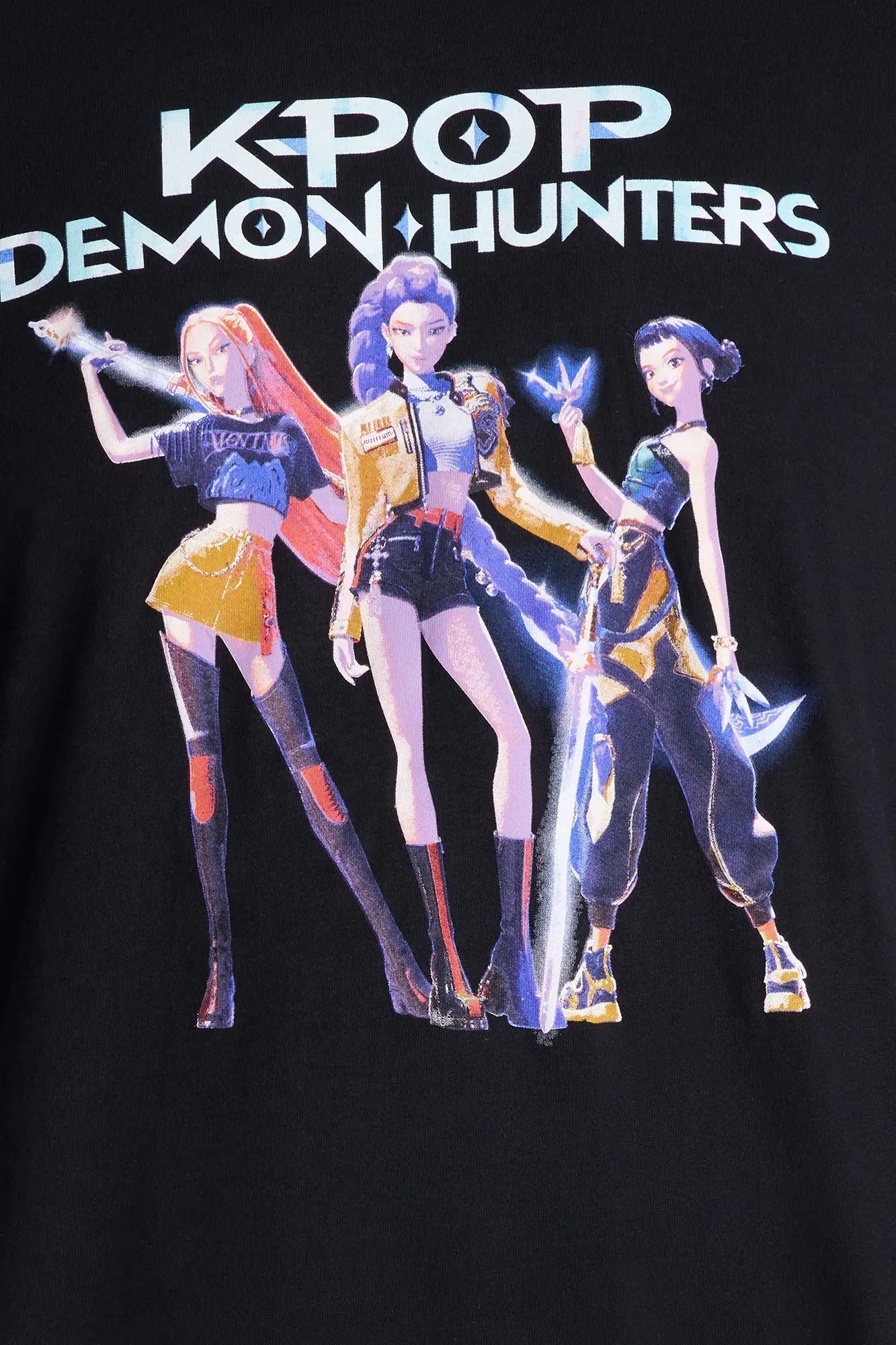 KPop Demon Hunters HUNTR Short Sleeve Tee - Black