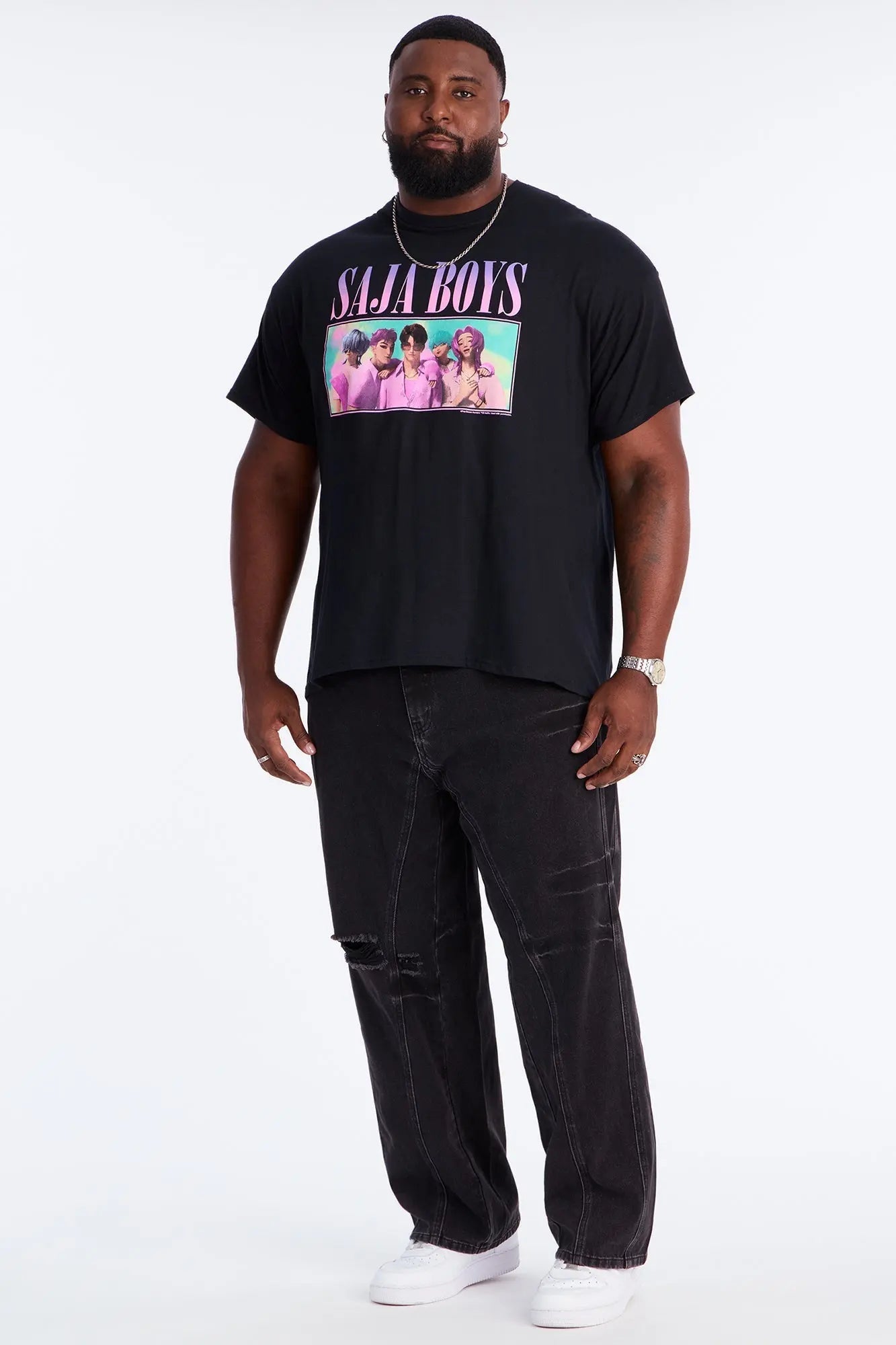 KPop Demon Hunters Saja Boys Short Sleeve Tee - Black
