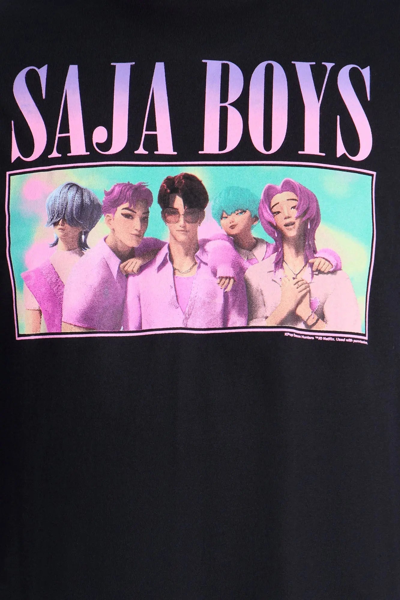 KPop Demon Hunters Saja Boys Short Sleeve Tee - Black