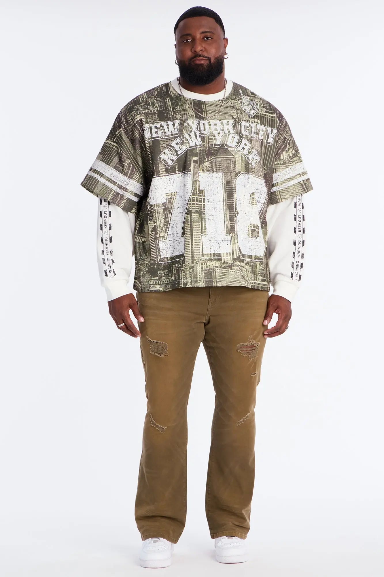 Stacked Skinny Flare Stay Fly Overdye Pant - Olive