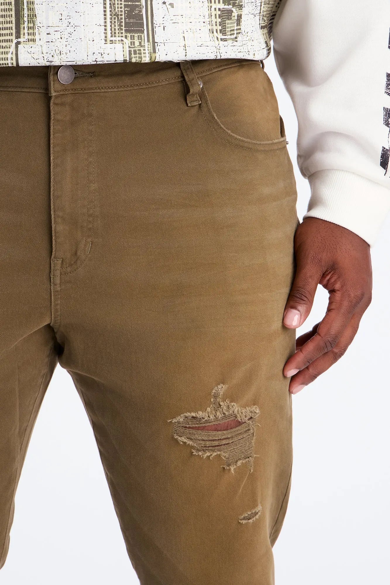 Stacked Skinny Flare Stay Fly Overdye Pant - Olive